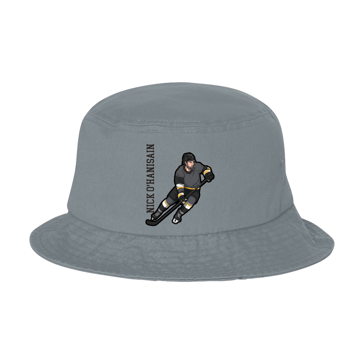 Bucket Cap — Name Vertical in Grey