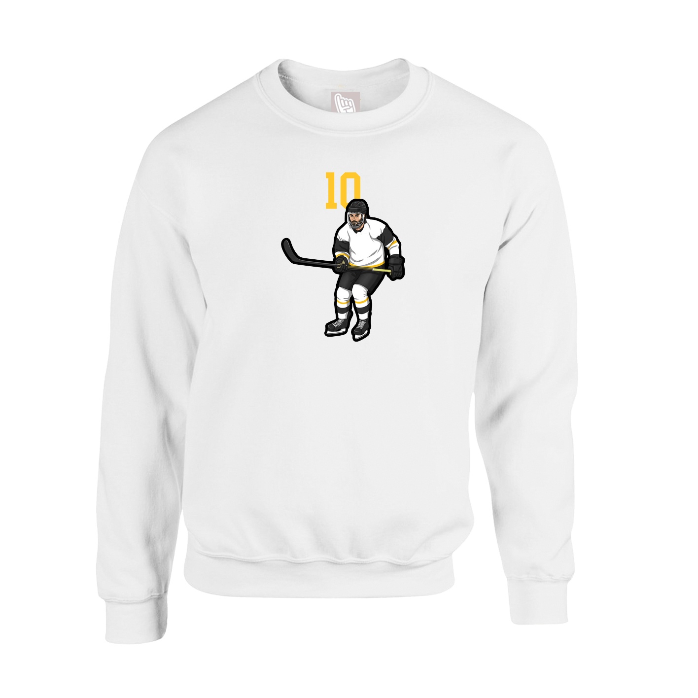 Fleece Crew — Number Top in White