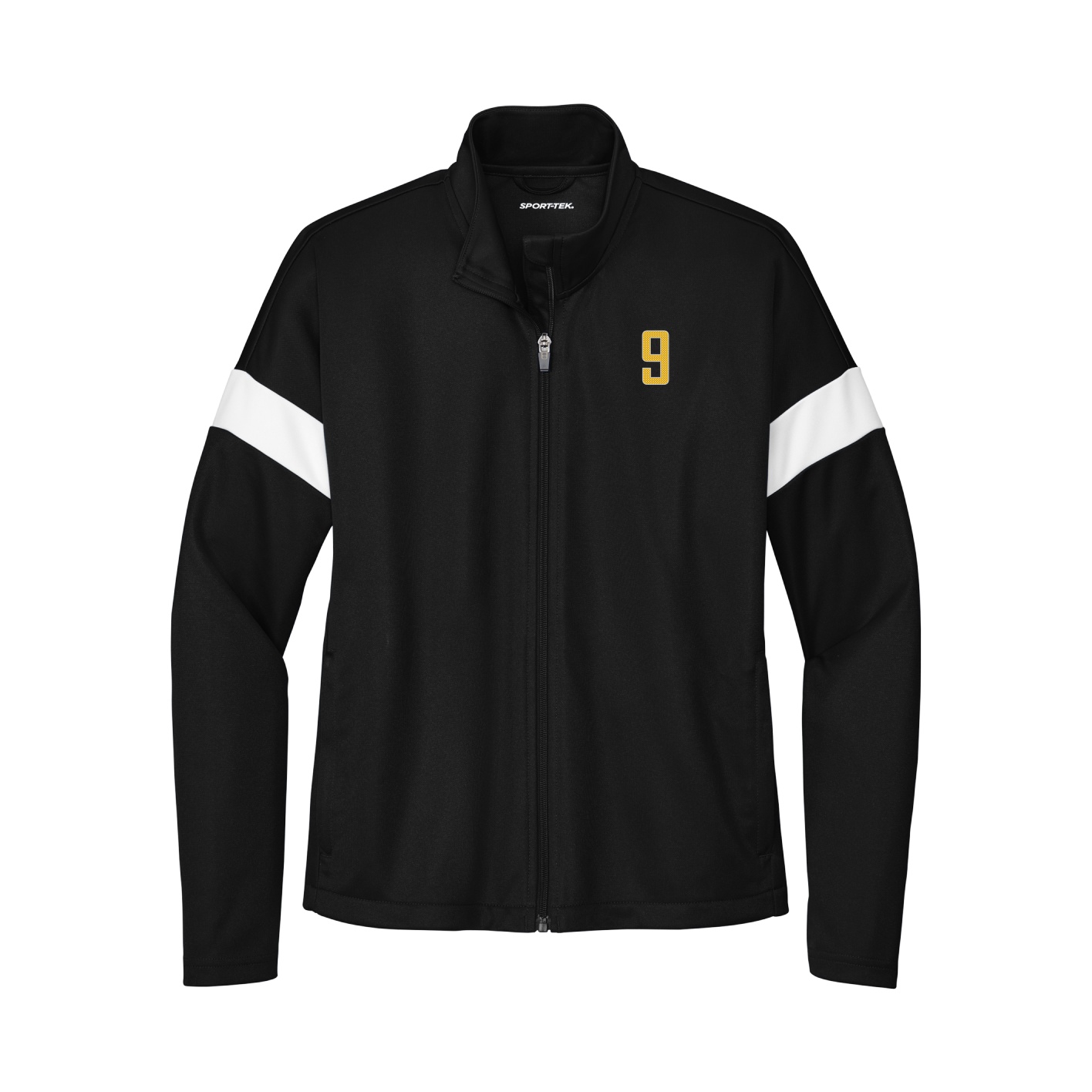 Womens Team Travel Full-Zip Jacket — Front Shirsy in Black/White