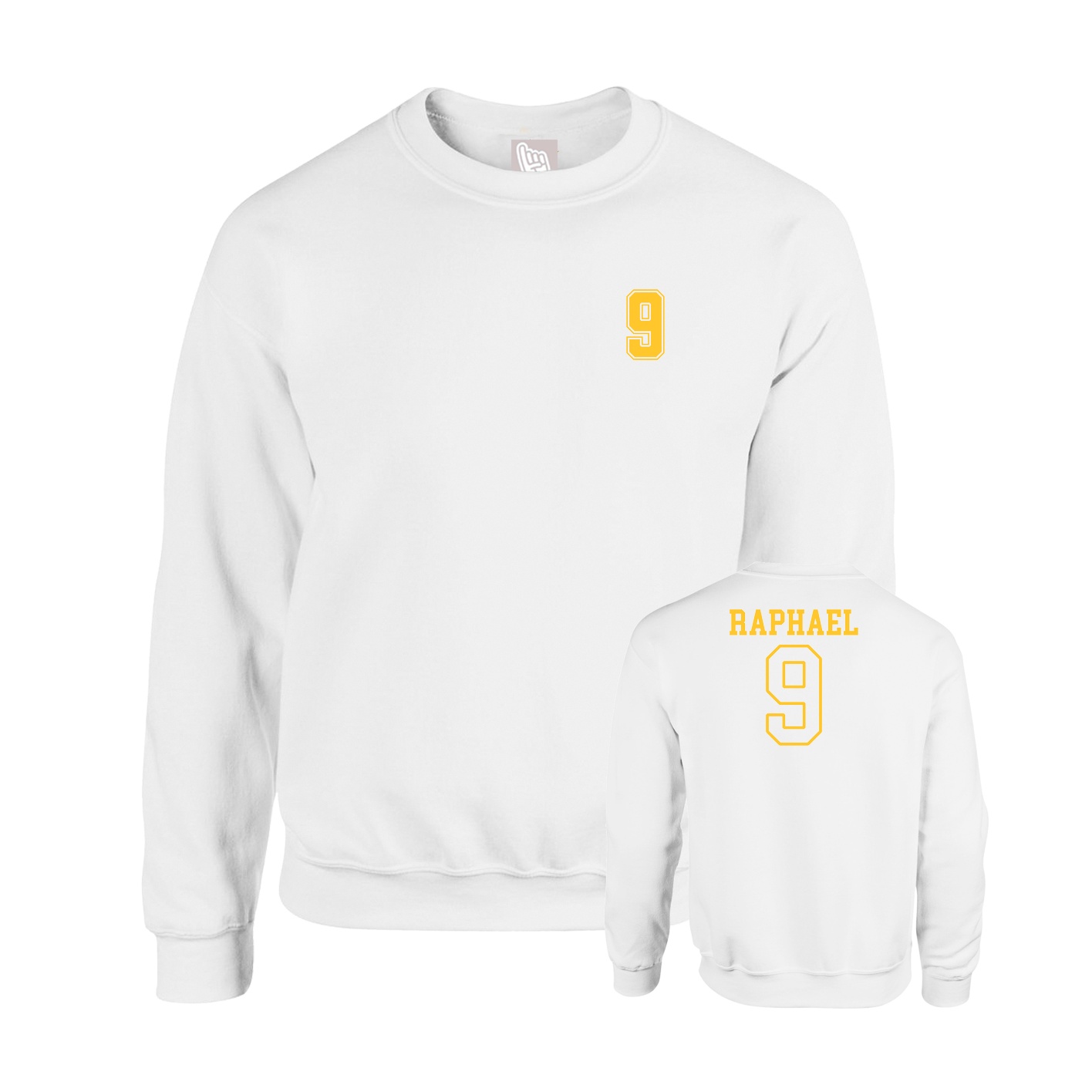 Fleece Crew — Chest Back in White