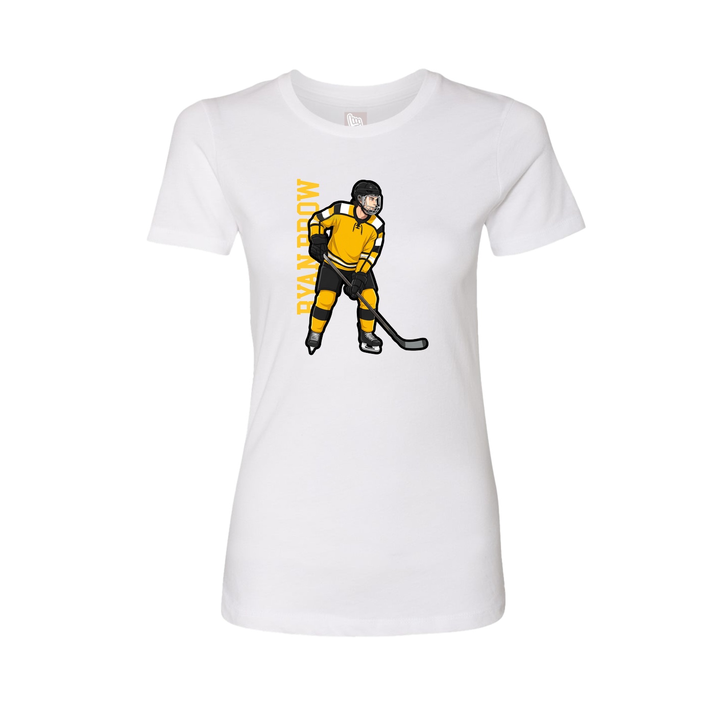 Fitted Women's Tee — Name Vertical in White