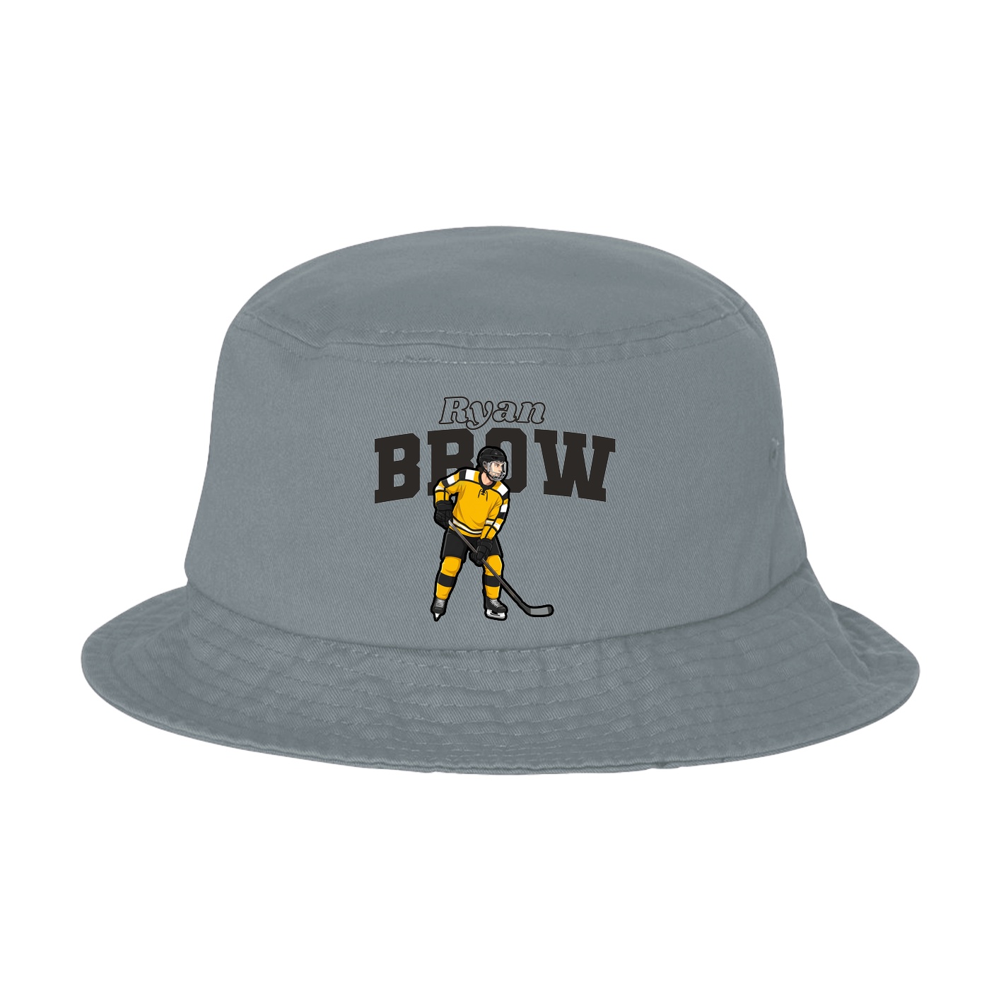 Bucket Cap — Name Arch in Grey