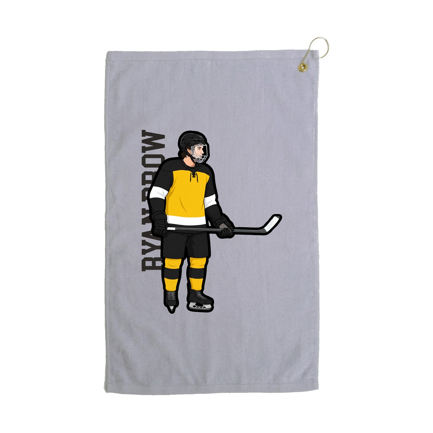 Golf Towel — Name Vertical in Grey