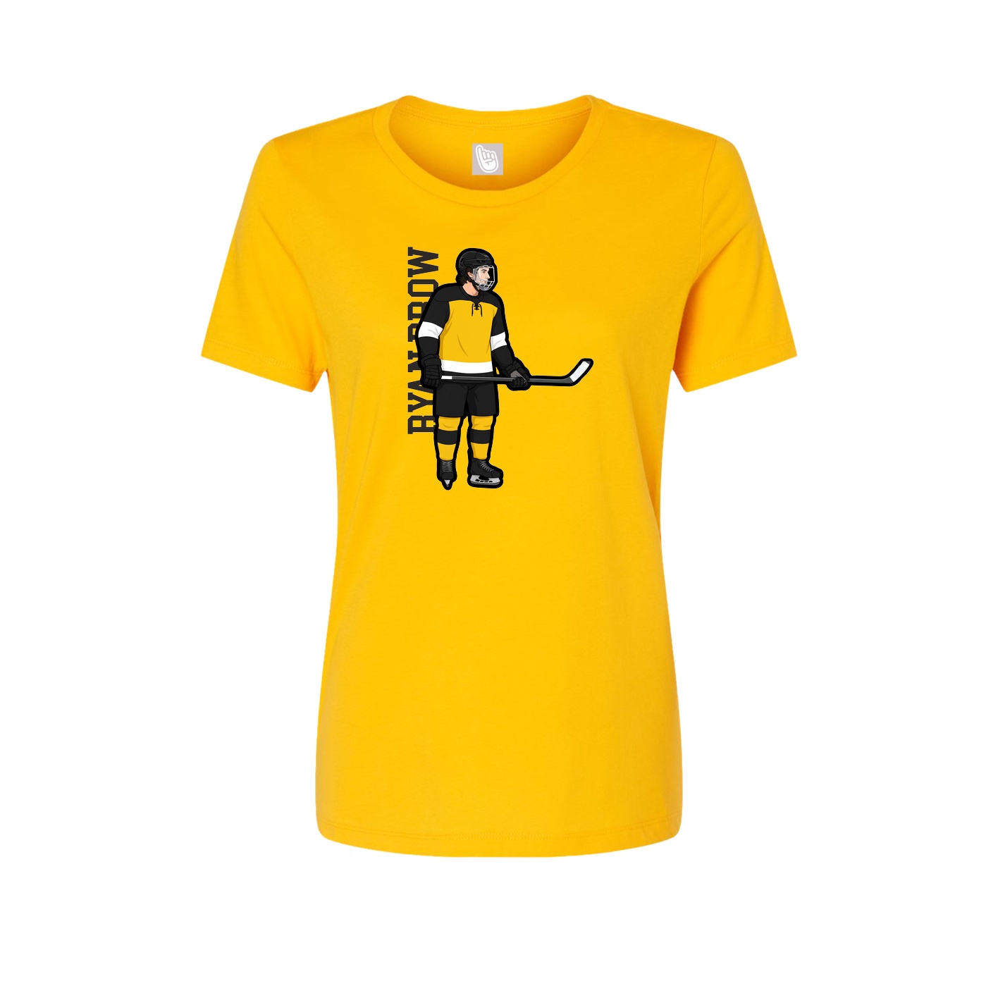 Fitted Women's Tee — Name Vertical in Gold