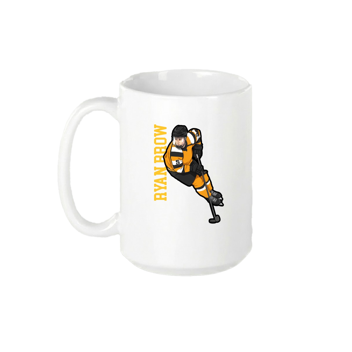 15oz Coffee Mug — Name Vertical in White
