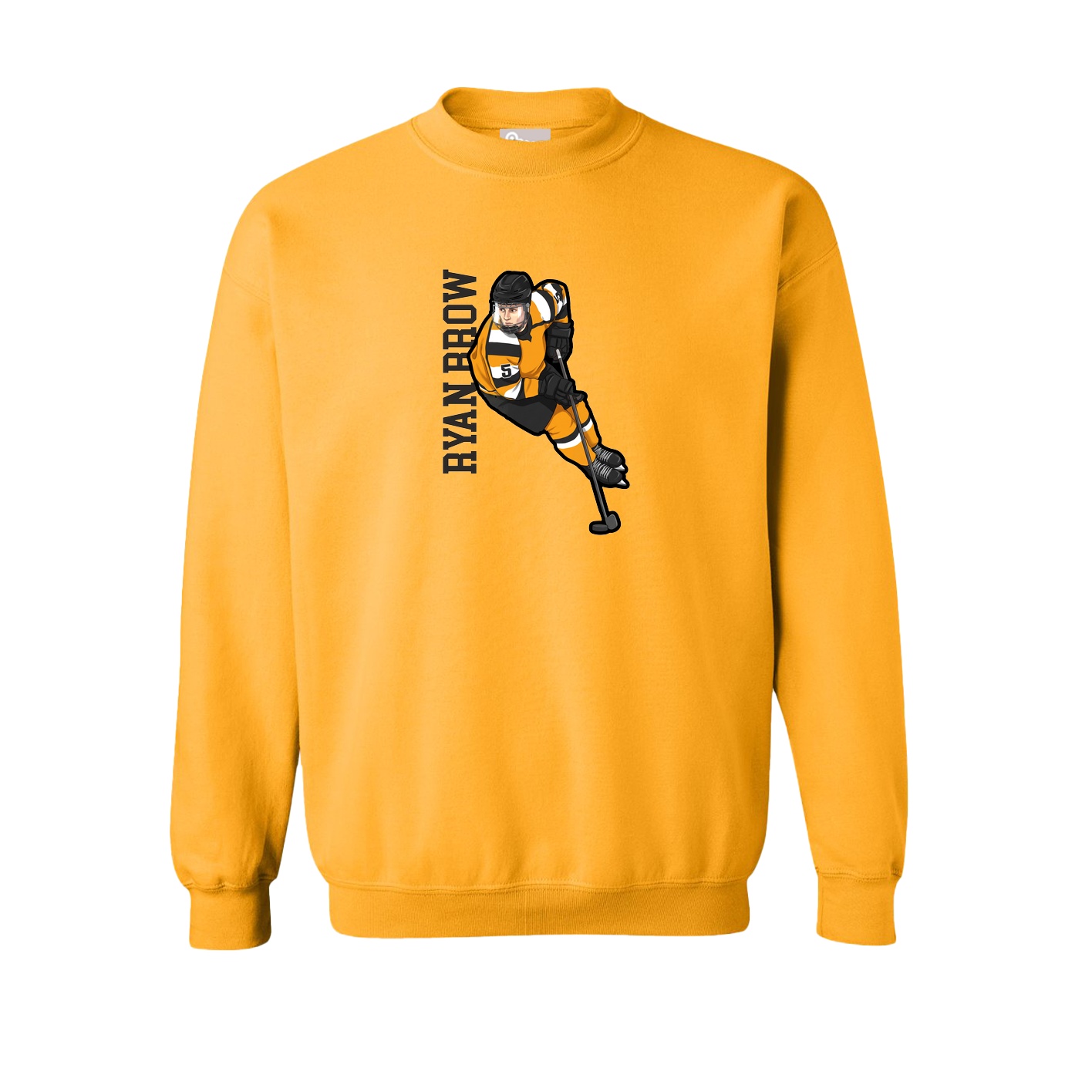 Fleece Crew — Name Vertical in Gold