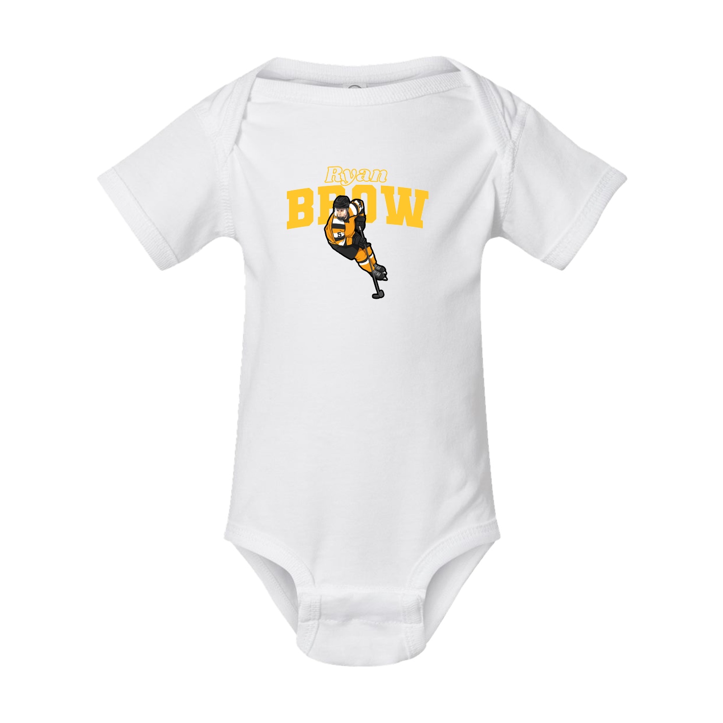 Baby Onesie — Name Arch in White