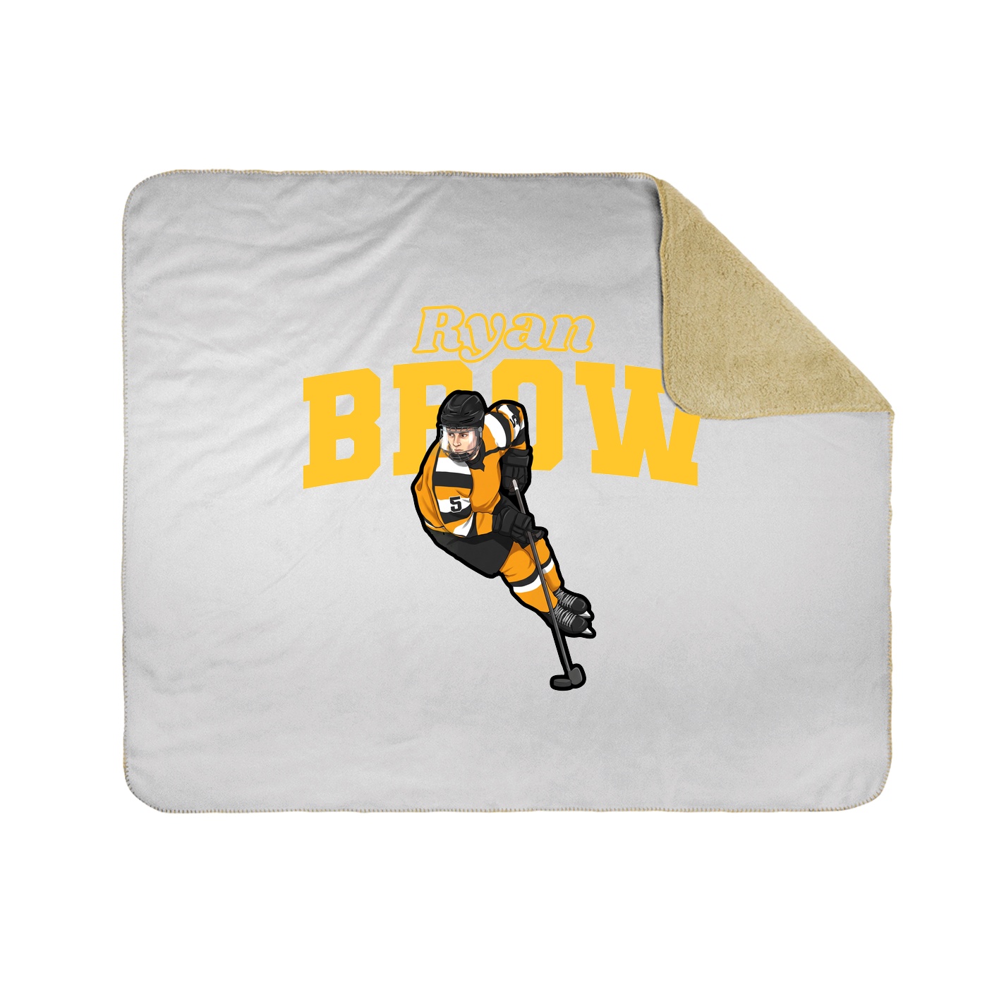 Throw Blanket — Name Arch in White