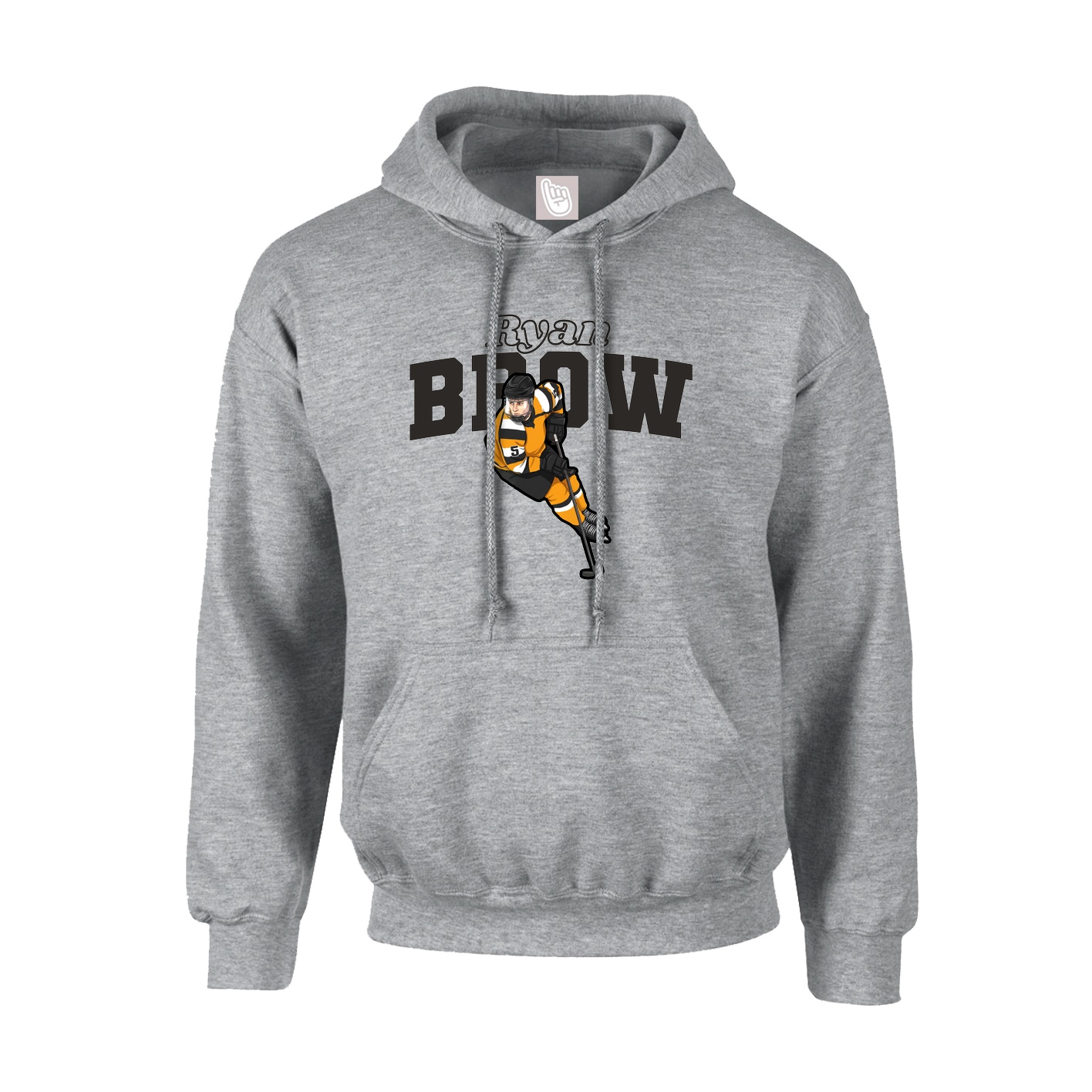 Hoodie — Name Arch in Grey