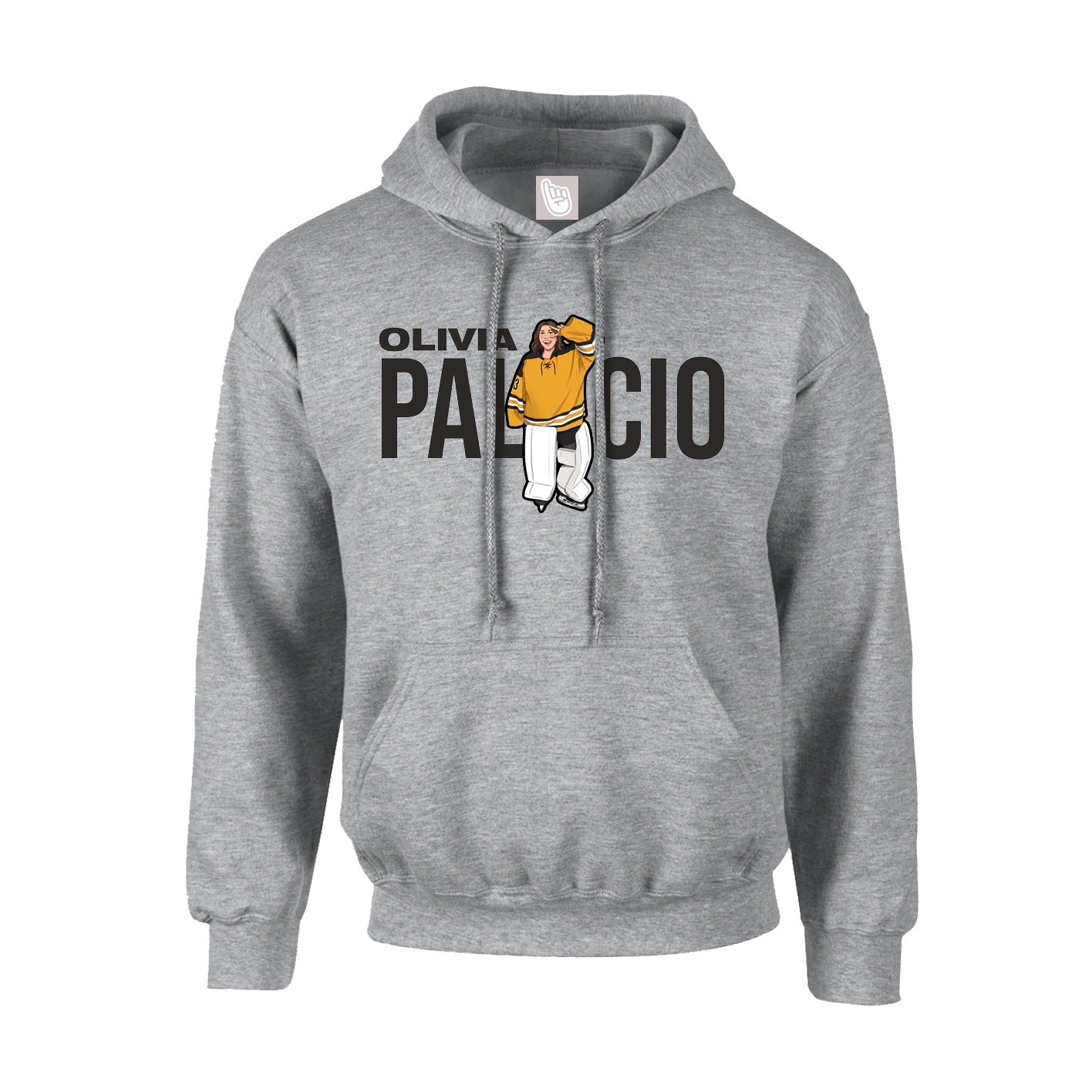 Hoodie — Player Name in Grey
