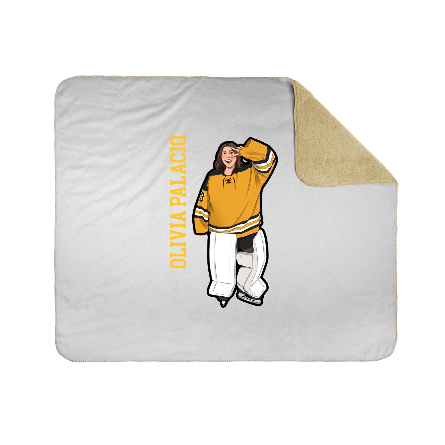 Throw Blanket — Name Vertical in White
