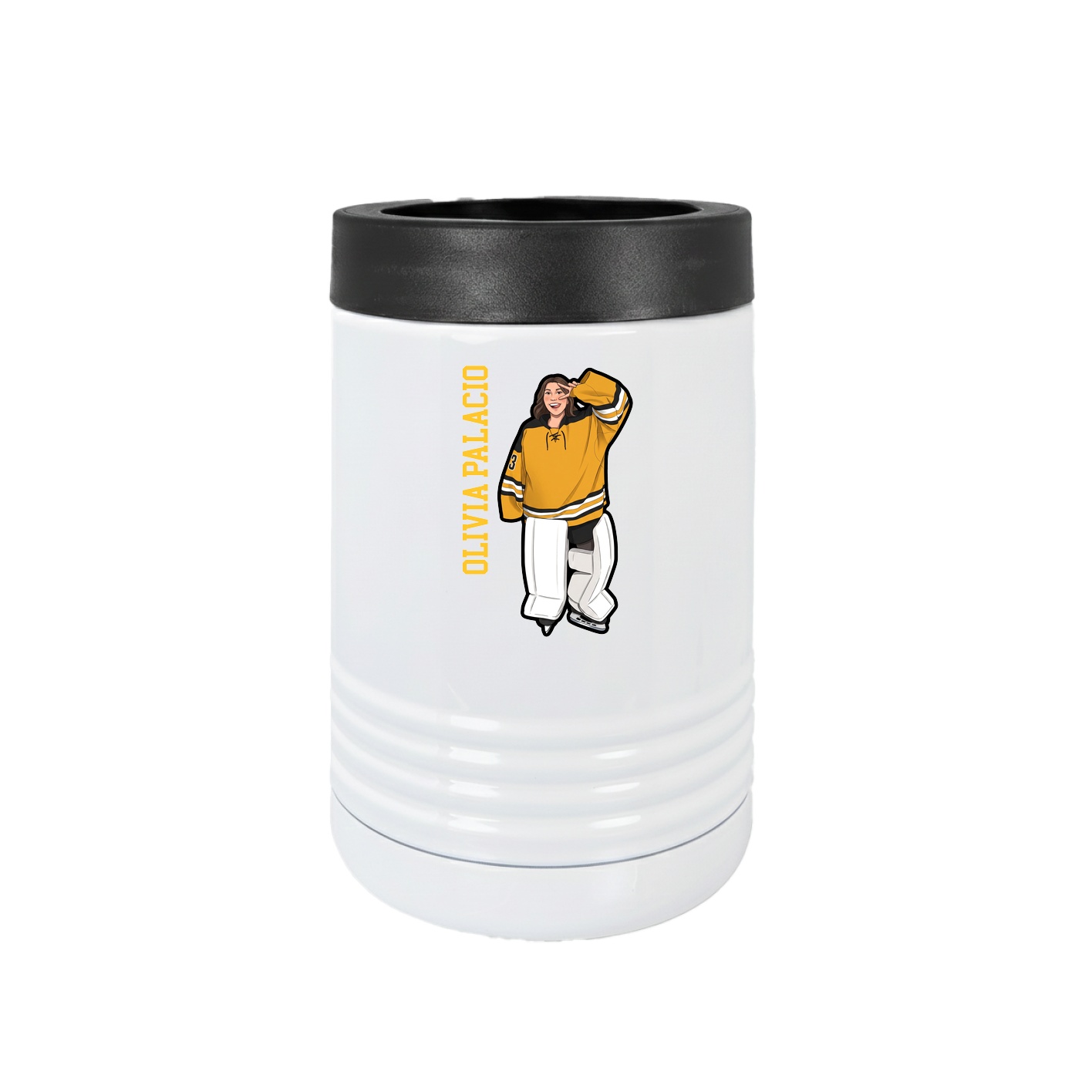 Beverage Holder — Name Vertical in White