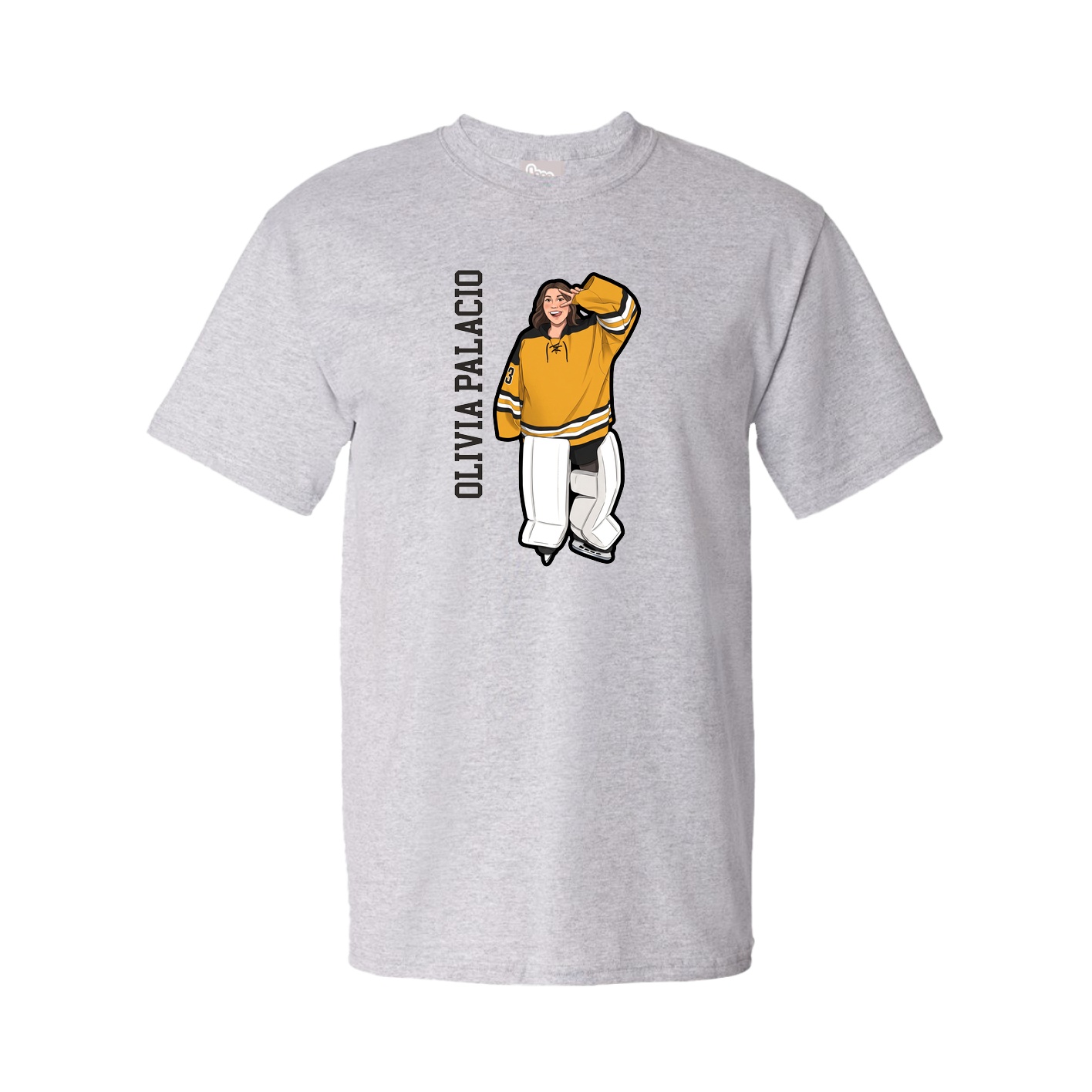 Tee — Name Vertical in Grey
