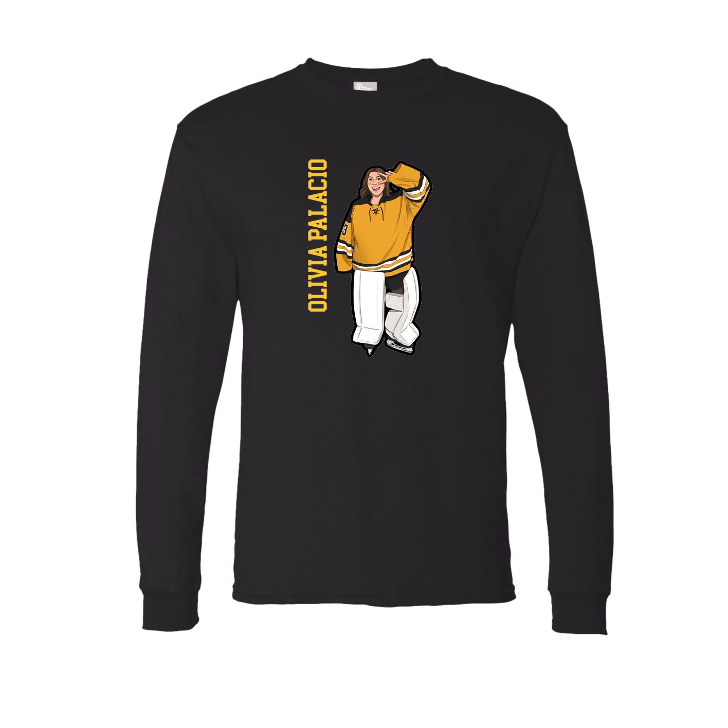 Long Sleeve Tee — Name Vertical in Black
