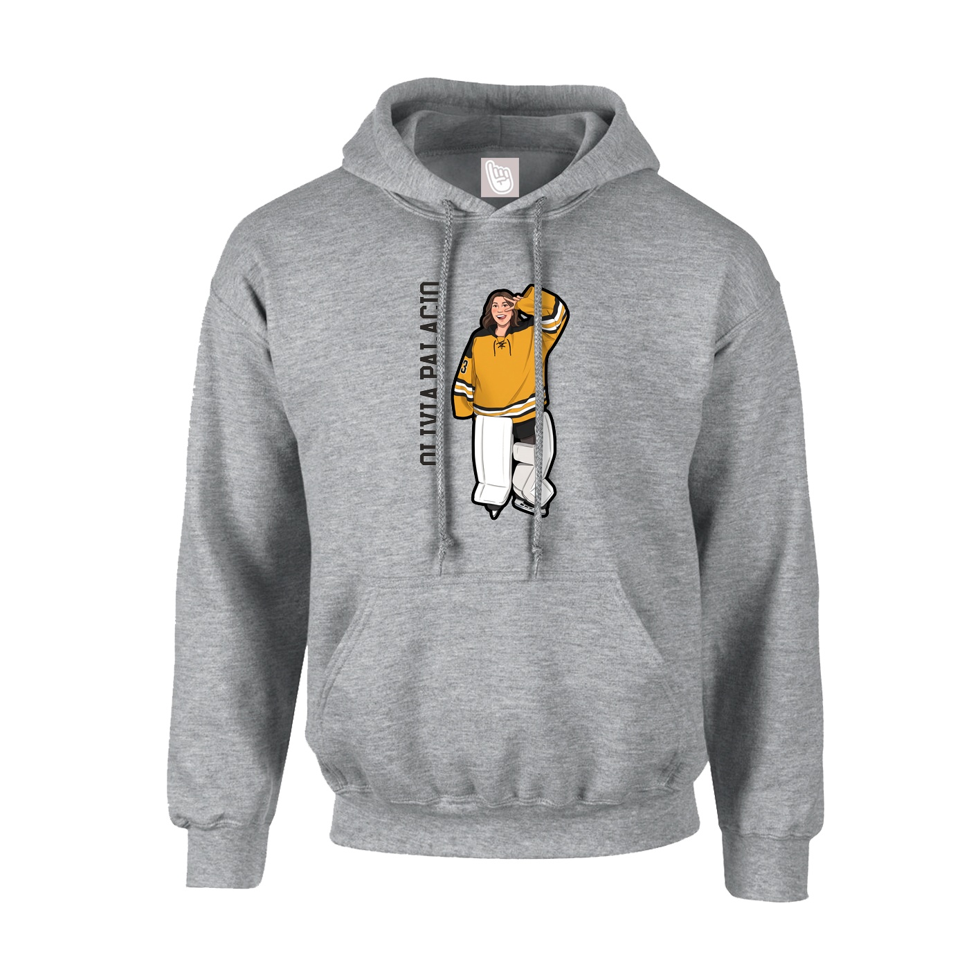 Hoodie — Name Vertical in Grey