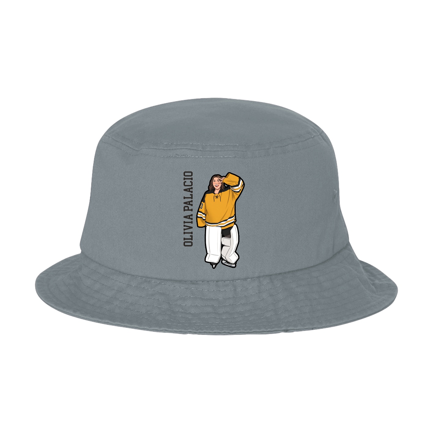 Bucket Cap — Name Vertical in Grey