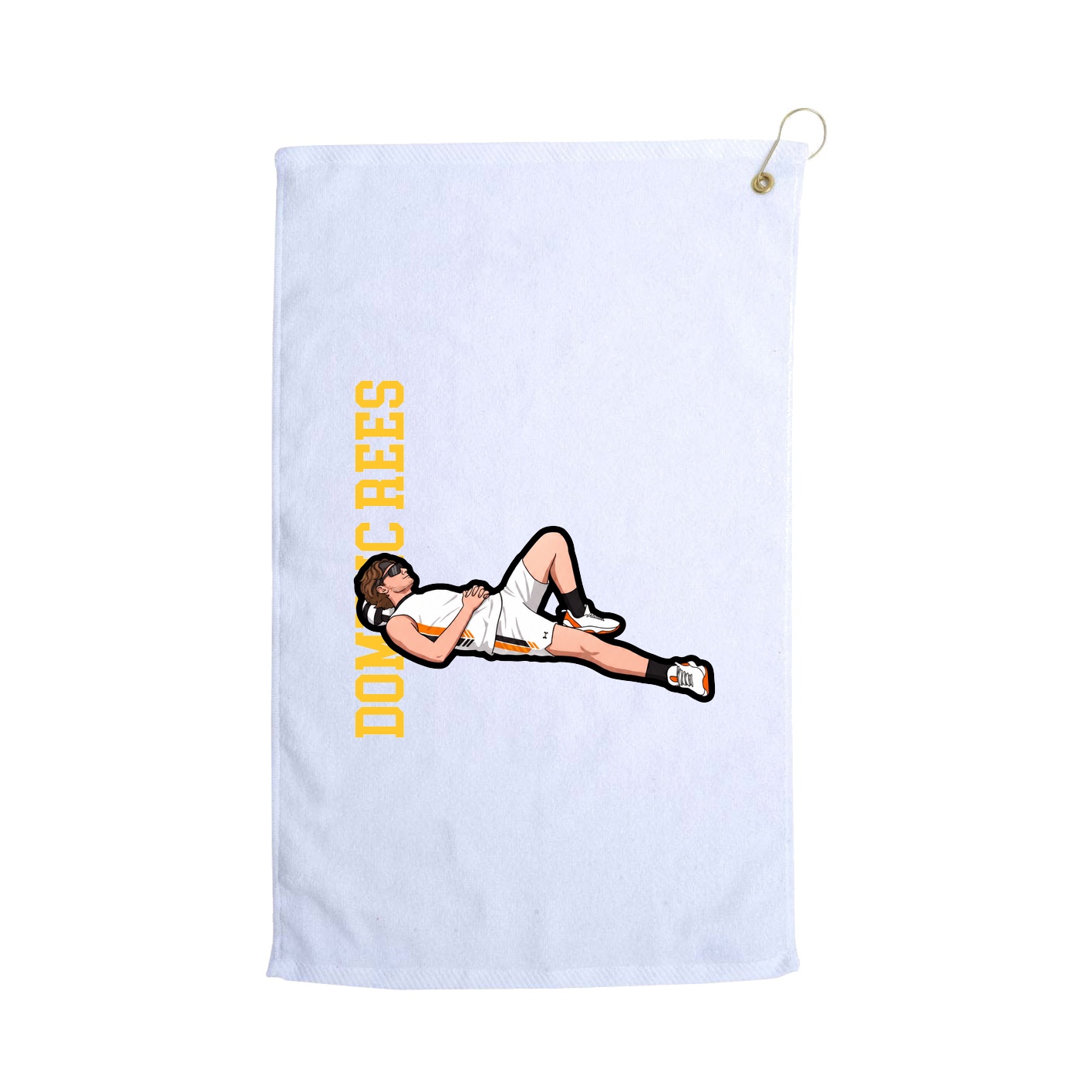 Golf Towel — Name Vertical in White