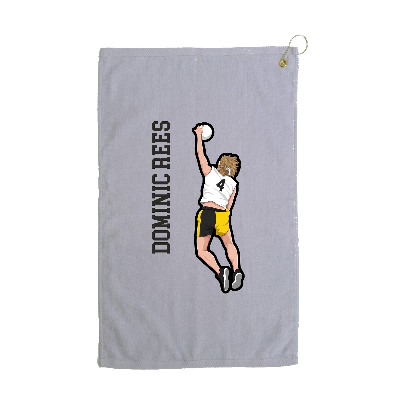 Golf Towel — Name Vertical in Grey