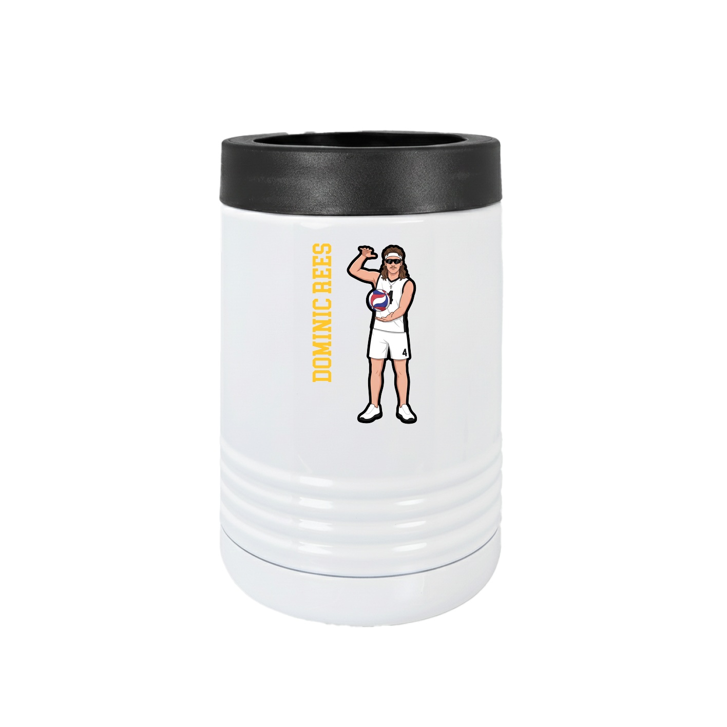 Beverage Holder — Name Vertical in White