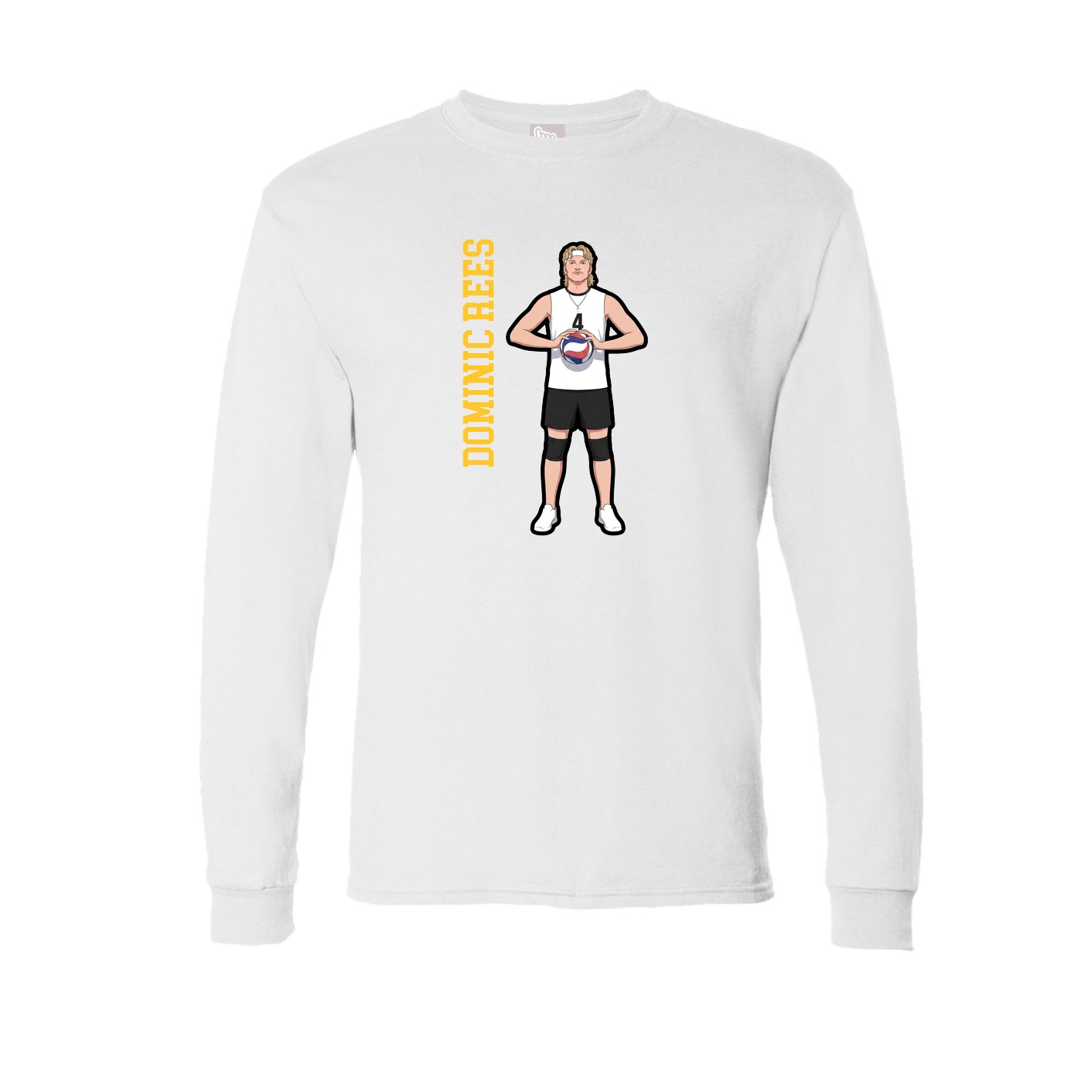 Long Sleeve Tee — Name Vertical in White