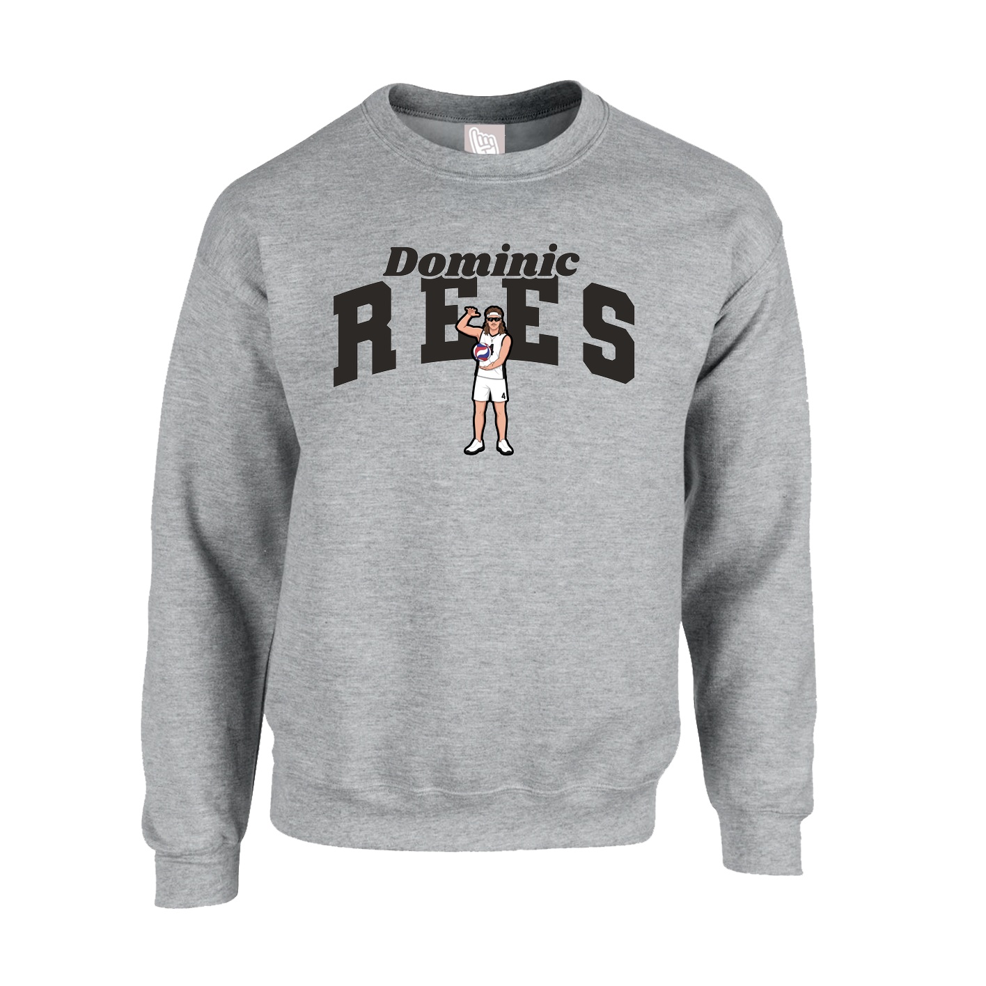 Fleece Crew — Signature Arch in Grey