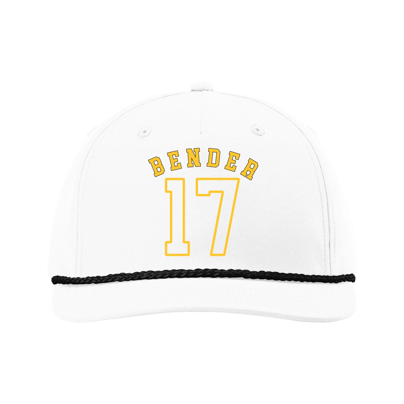 Five-Panel Classic Rope Cap — Shirsey Arch in White