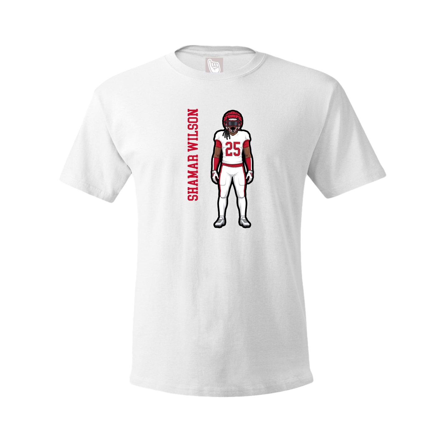 Tee — Name Vertical in White