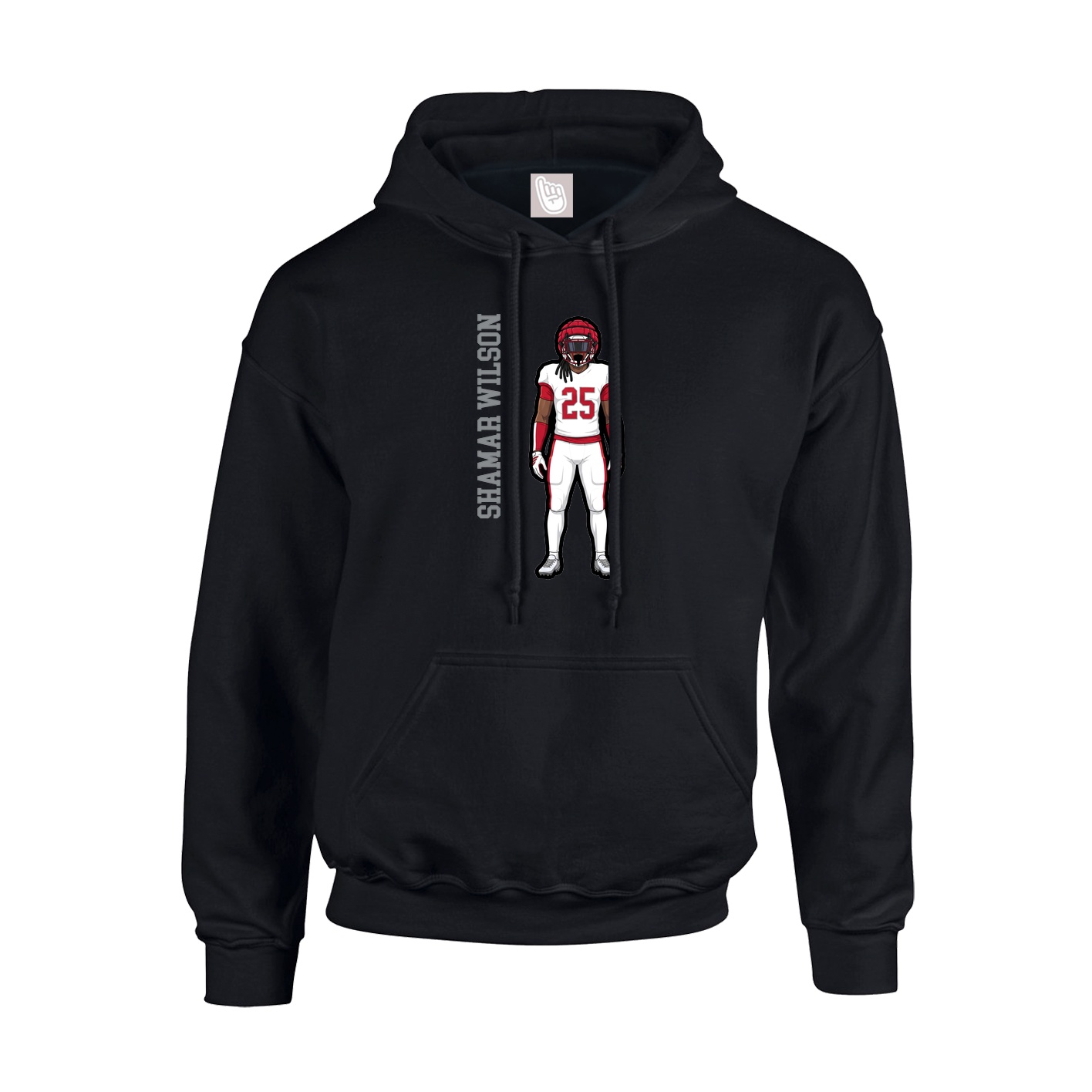 Youth Hoodie — Name Vertical in Black