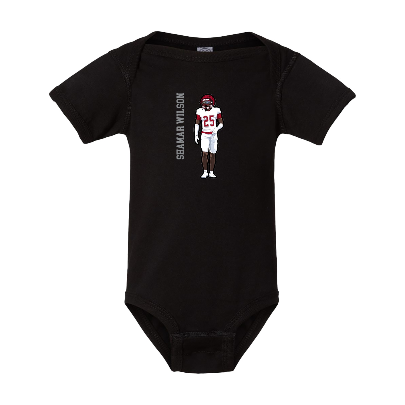 Baby Onesie — Name Vertical in Black