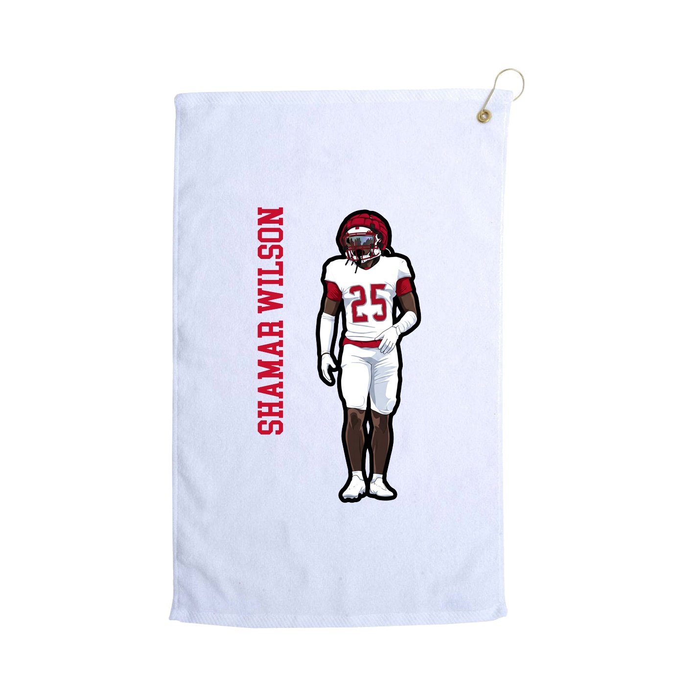 Golf Towel — Name Vertical in White