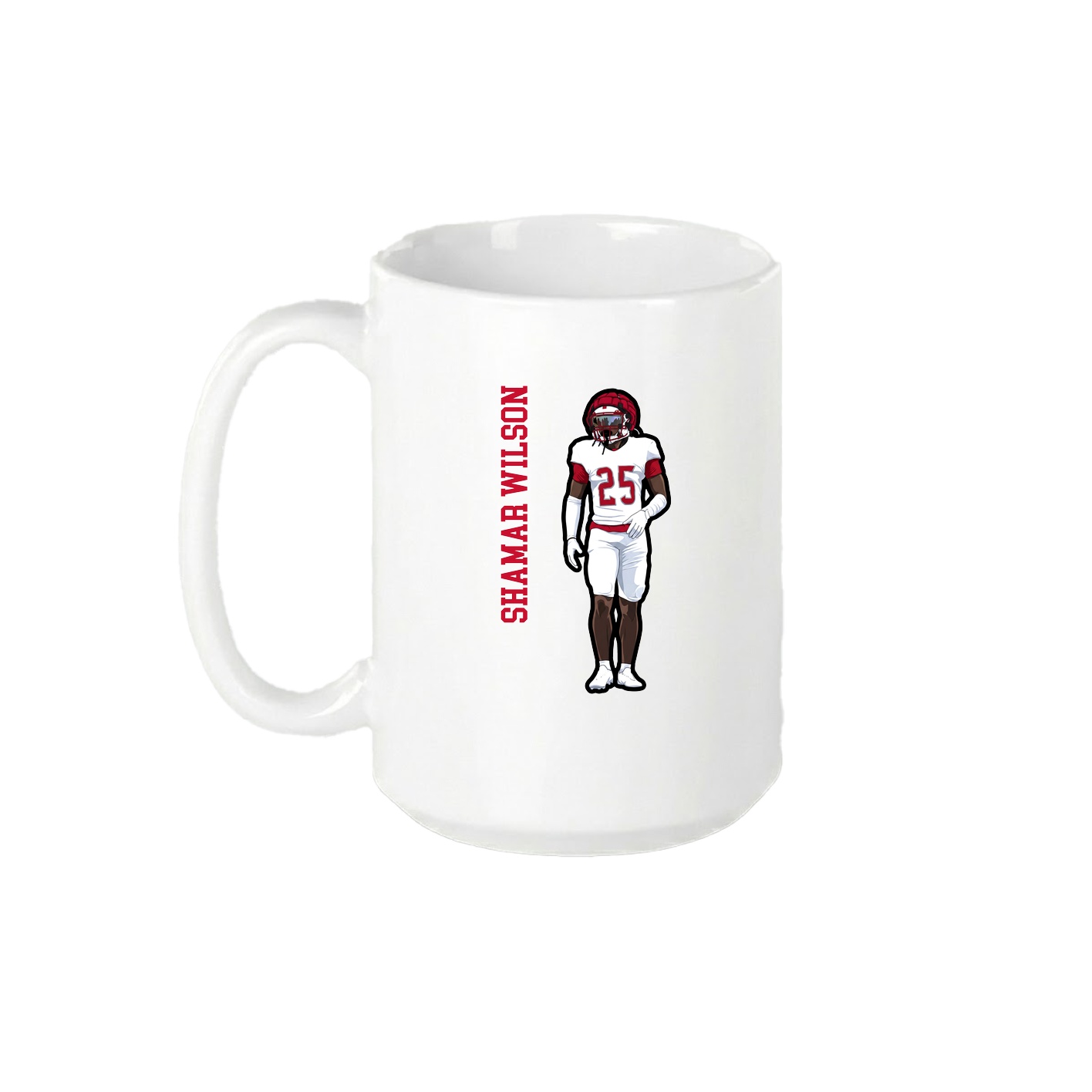 15oz Coffee Mug — Name Vertical in White
