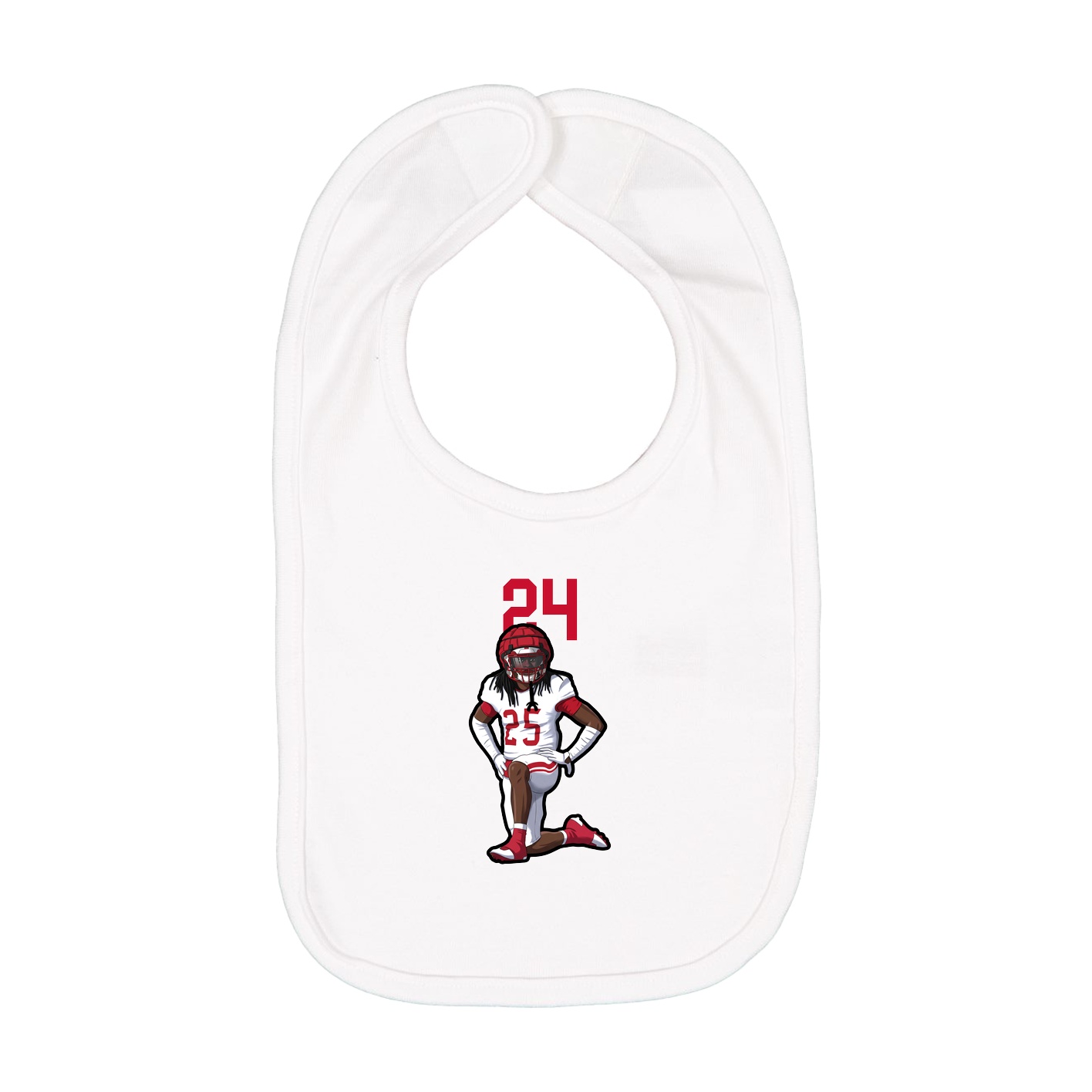 Infant Bib — Number Top in White