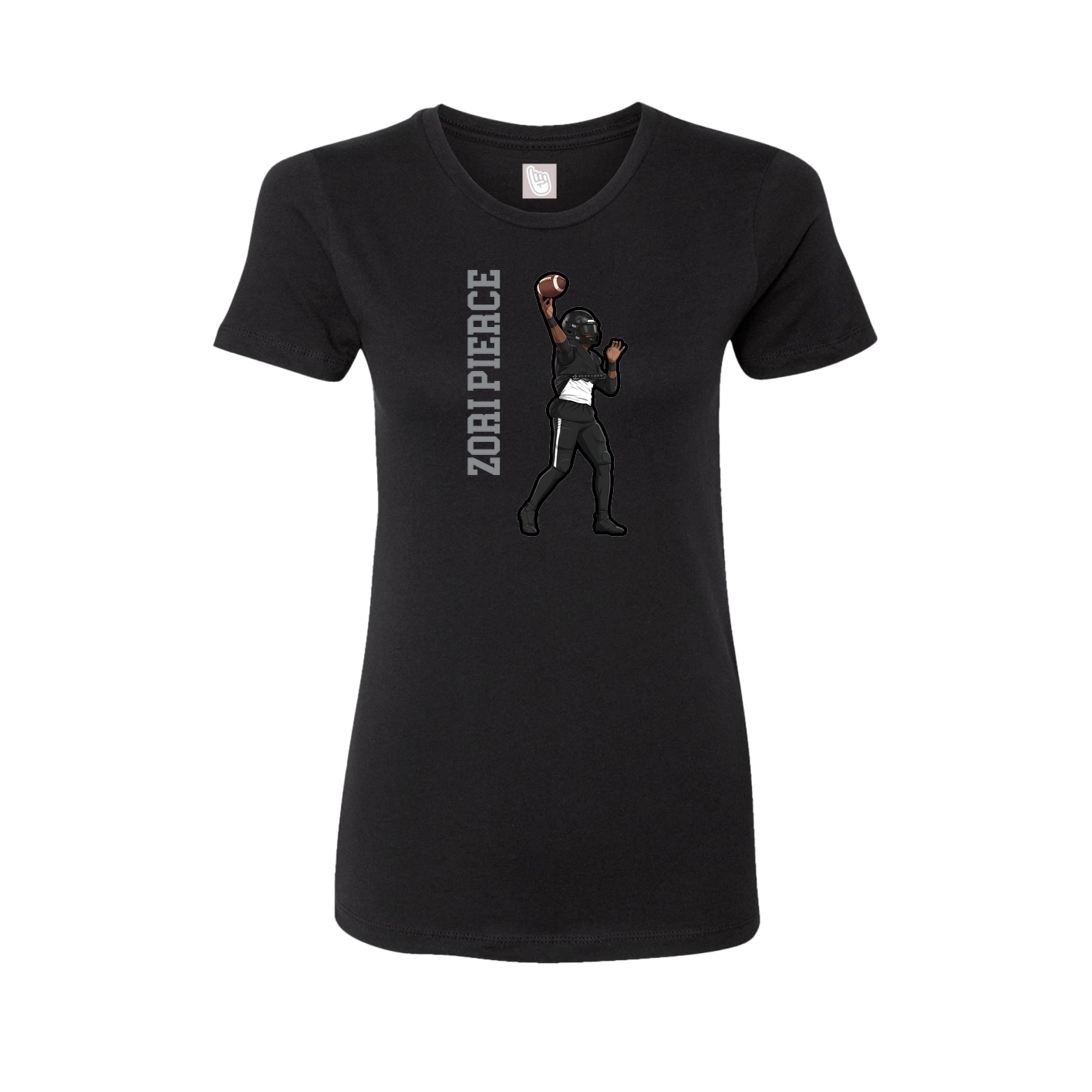 Womens Tee — Name Vertical in Black