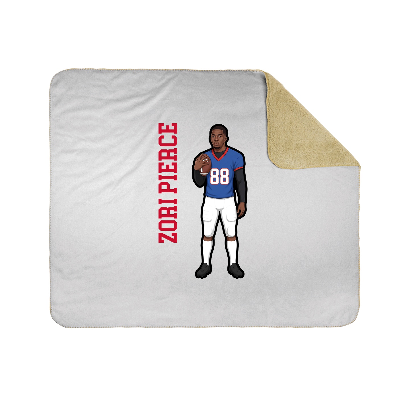 Throw Blanket — Name Vertical in White