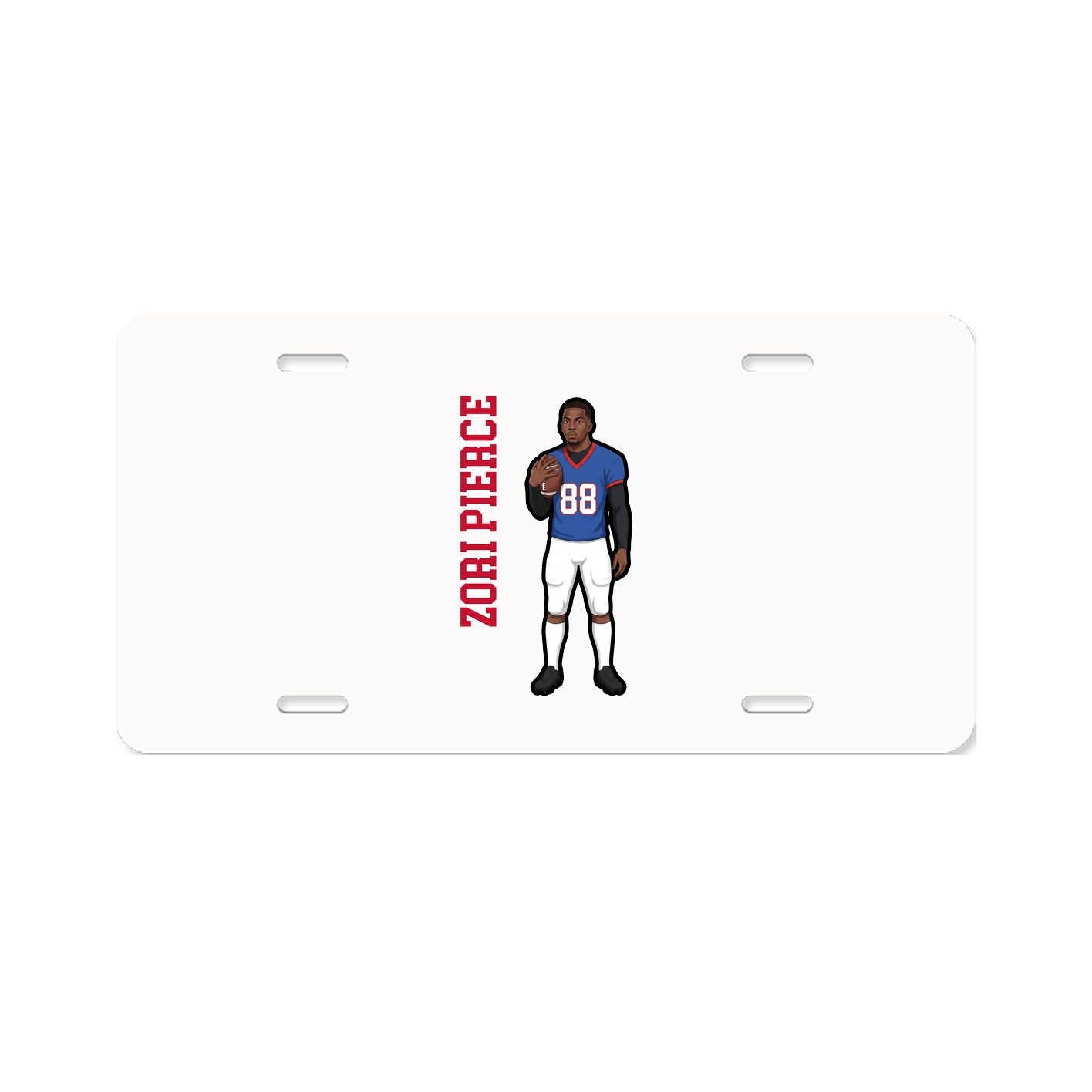 License Plate — Name Vertical in Classic