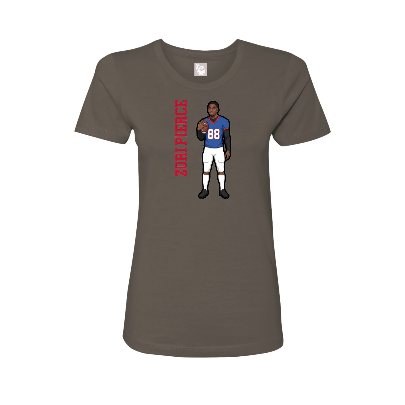 Womens Tee — Name Vertical in Grey