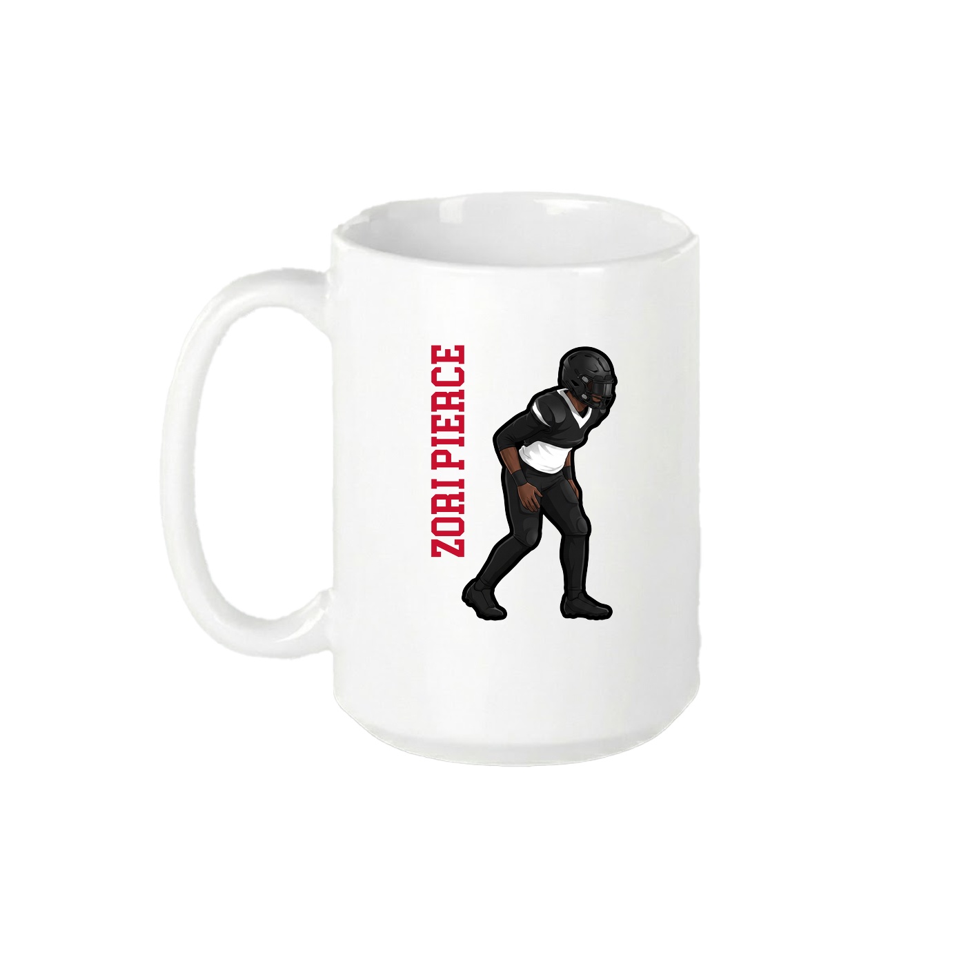15oz Coffee Mug — Name Vertical in White