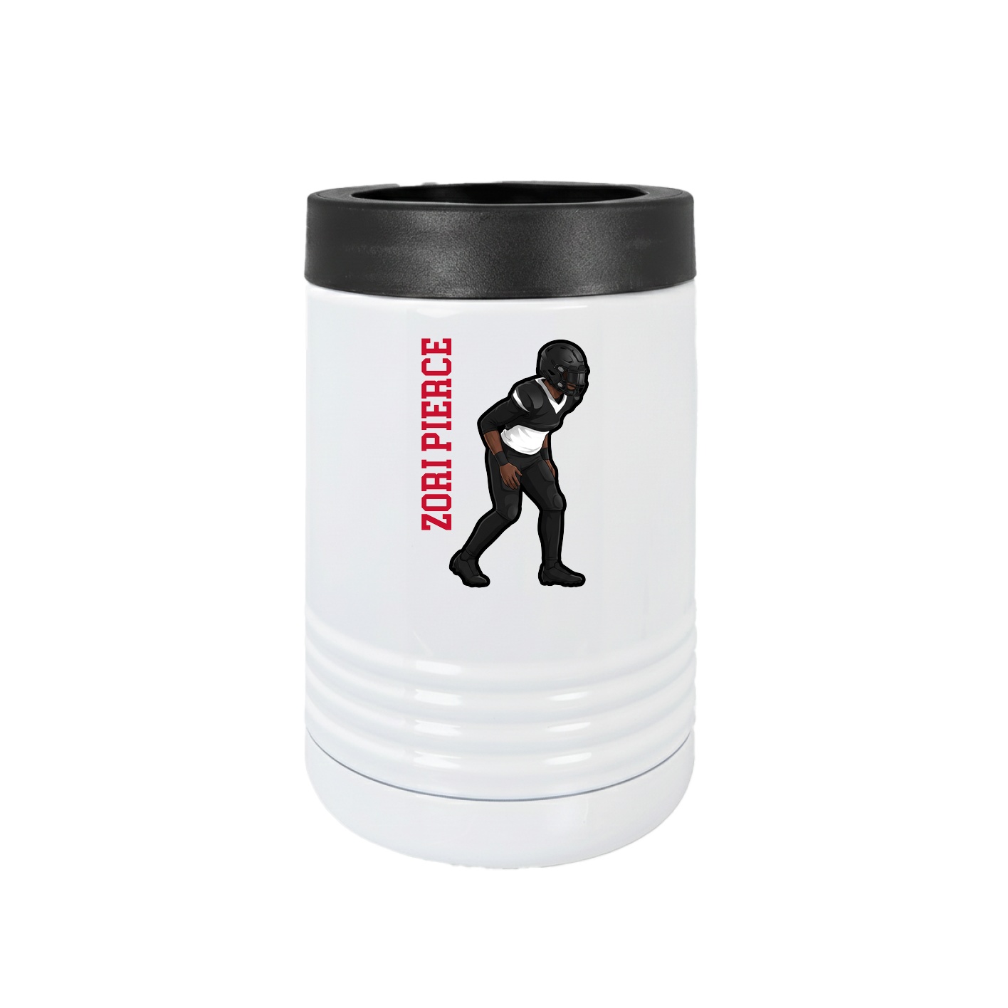 Beverage Holder — Name Vertical in White