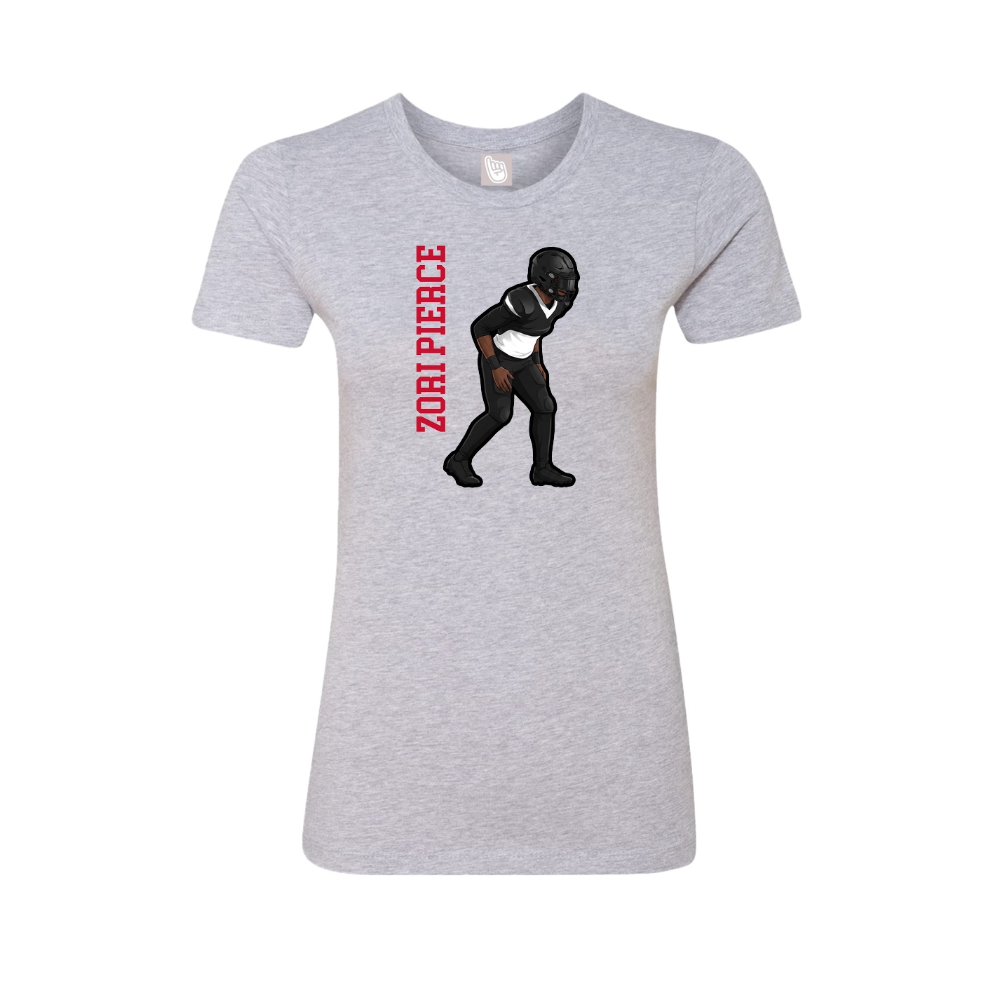 Womens Tee — Name Vertical in Grey