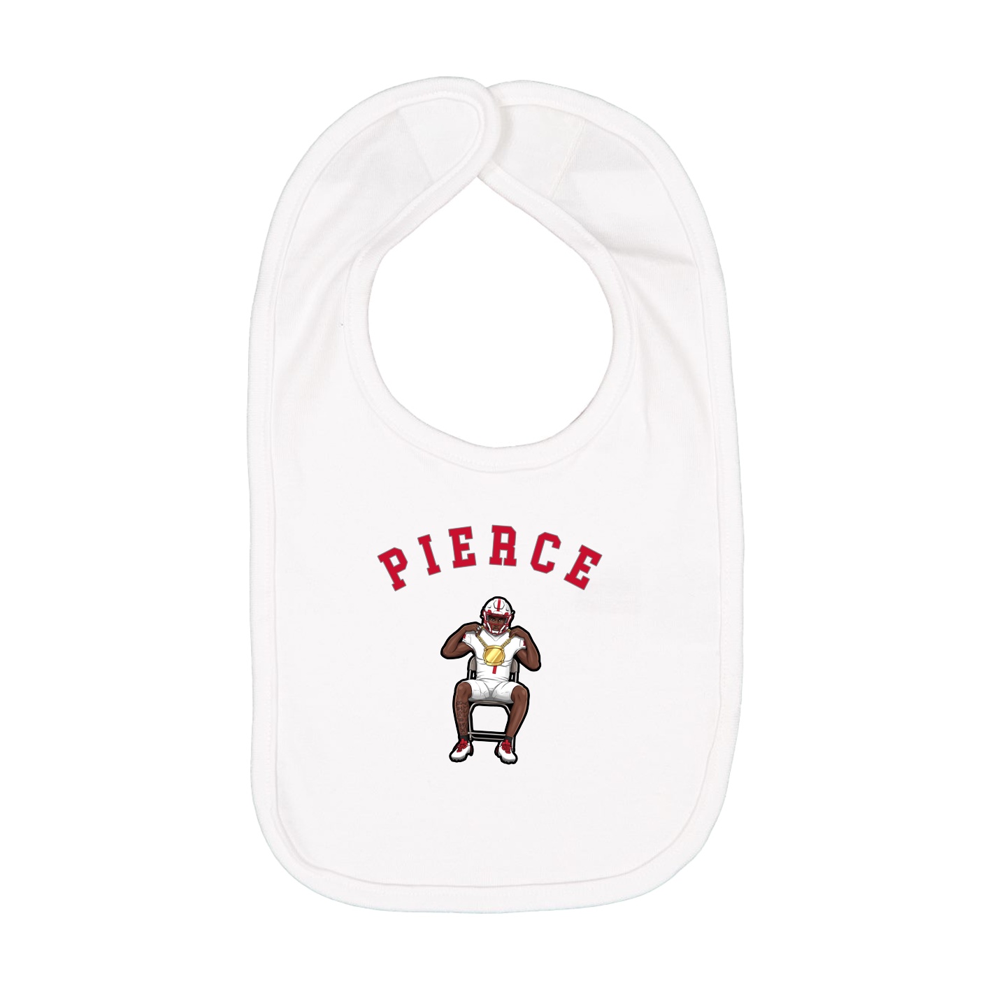 Infant Bib — Shirsey Arch in White