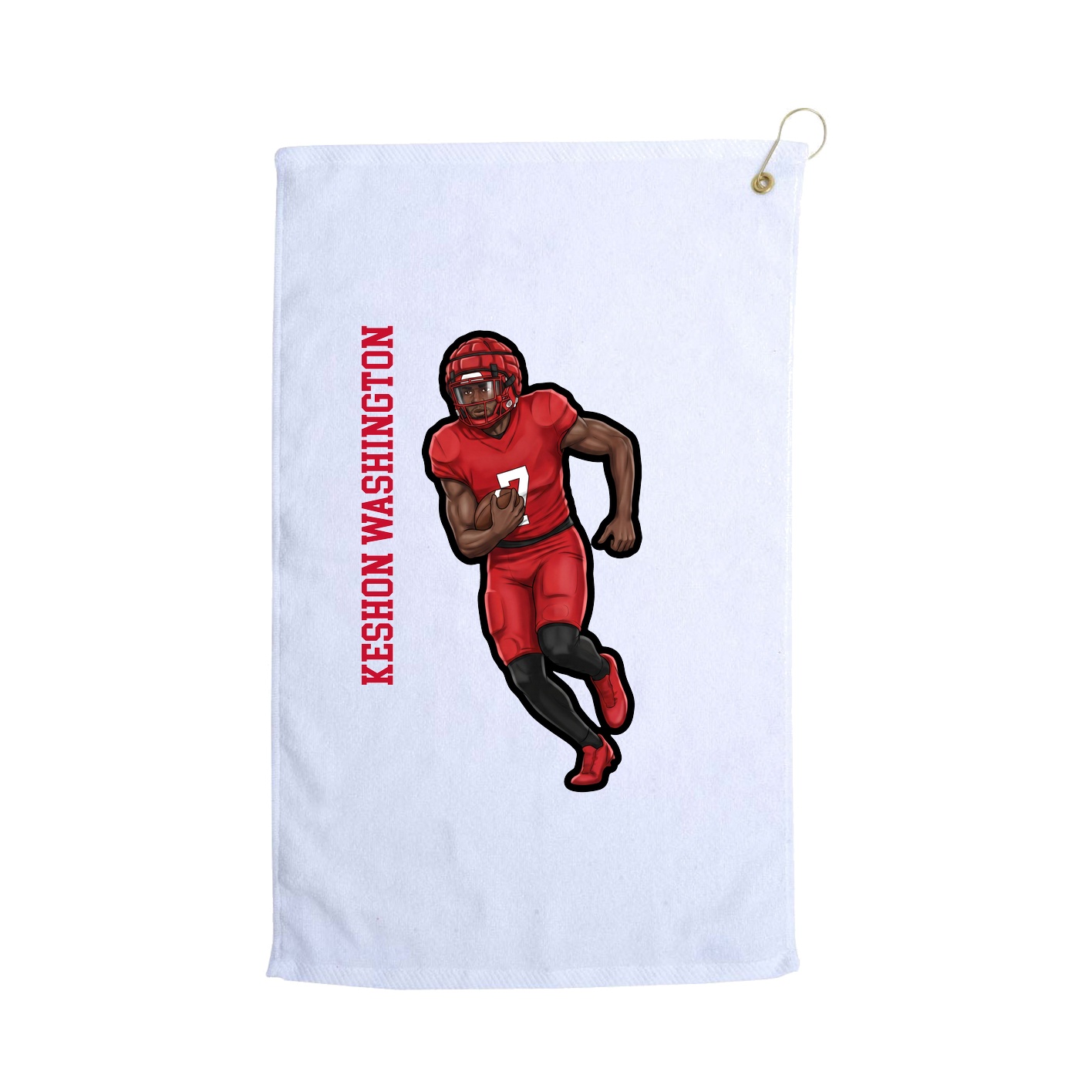 Golf Towel — Name Vertical in White