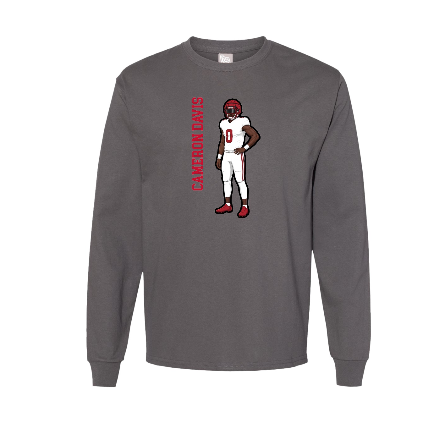 Long Sleeve Tee — Name Vertical in Grey