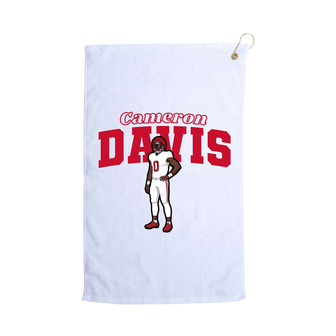 Golf Towel — Name Arch in White