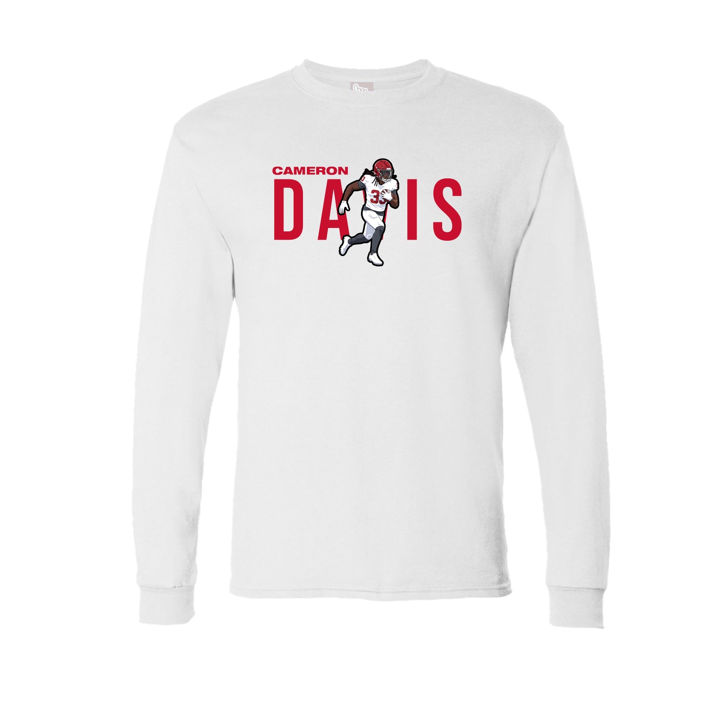 Long Sleeve Tee — Player Name in White