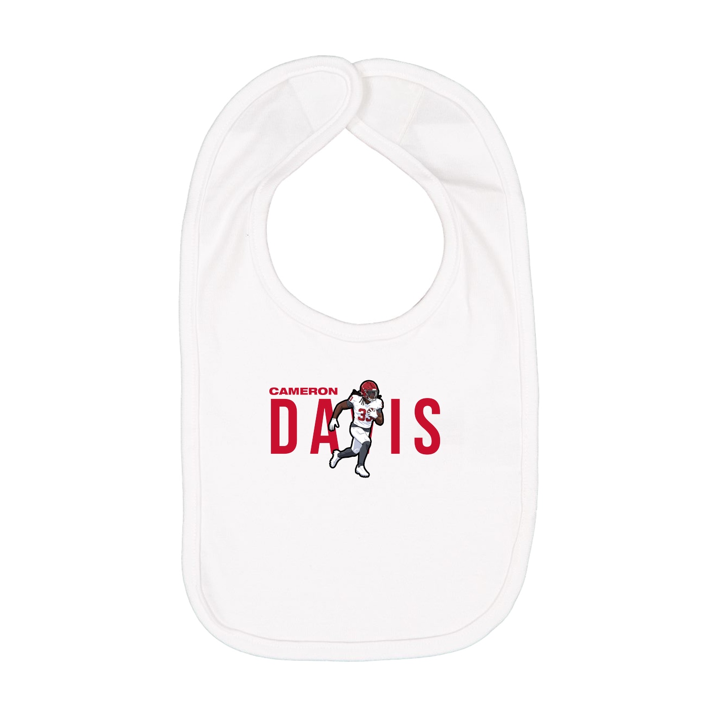 Infant Bib — Player Name in White