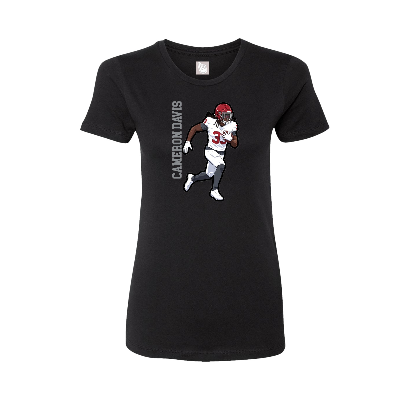 Fitted Women's Tee — Name Vertical in Black