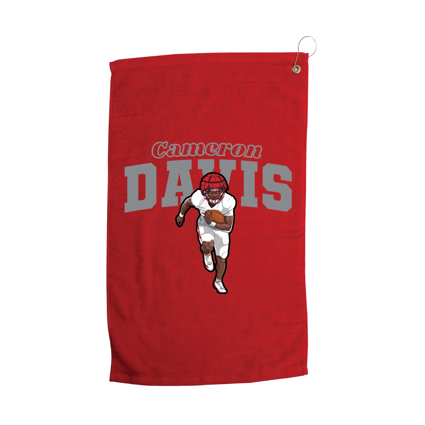 Golf Towel — Name Arch in Red