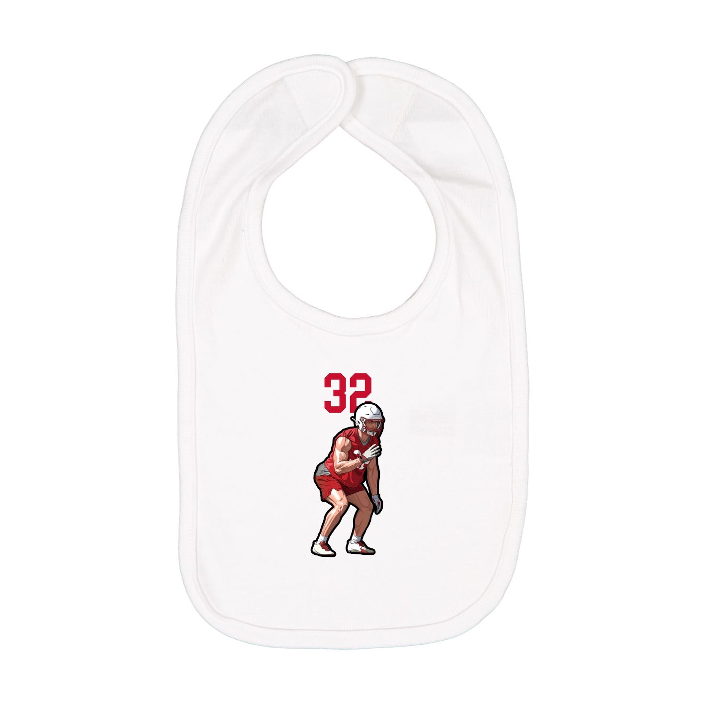 Infant Bib — Number Top in White