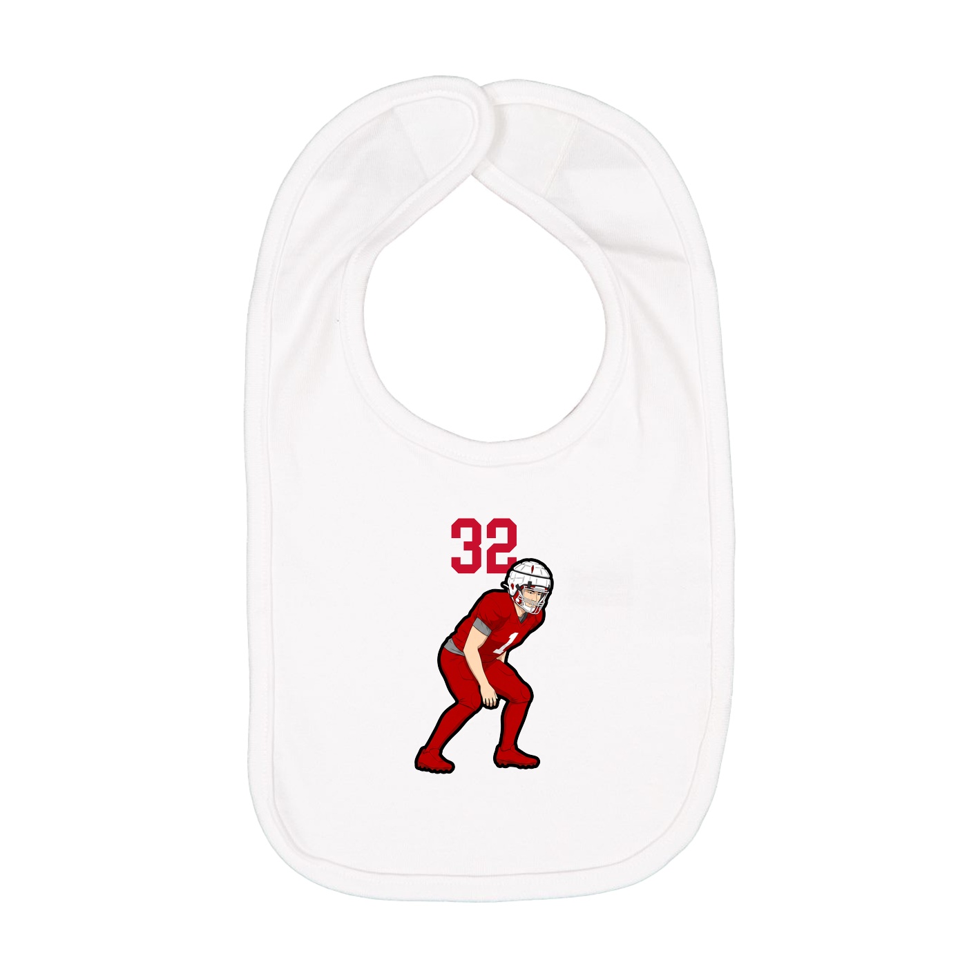 Infant Bib — Number Top in White