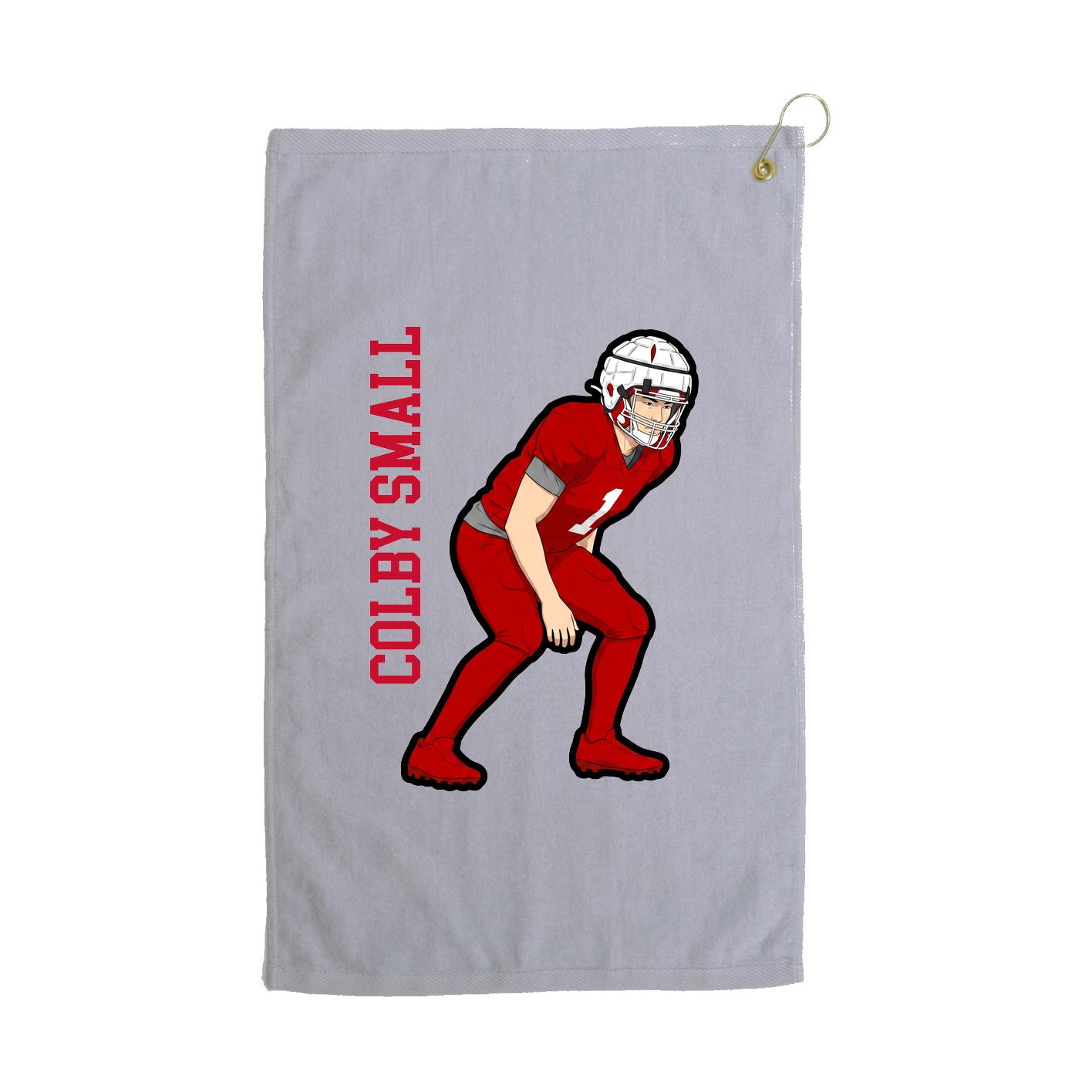 Golf Towel — Name Vertical in Grey